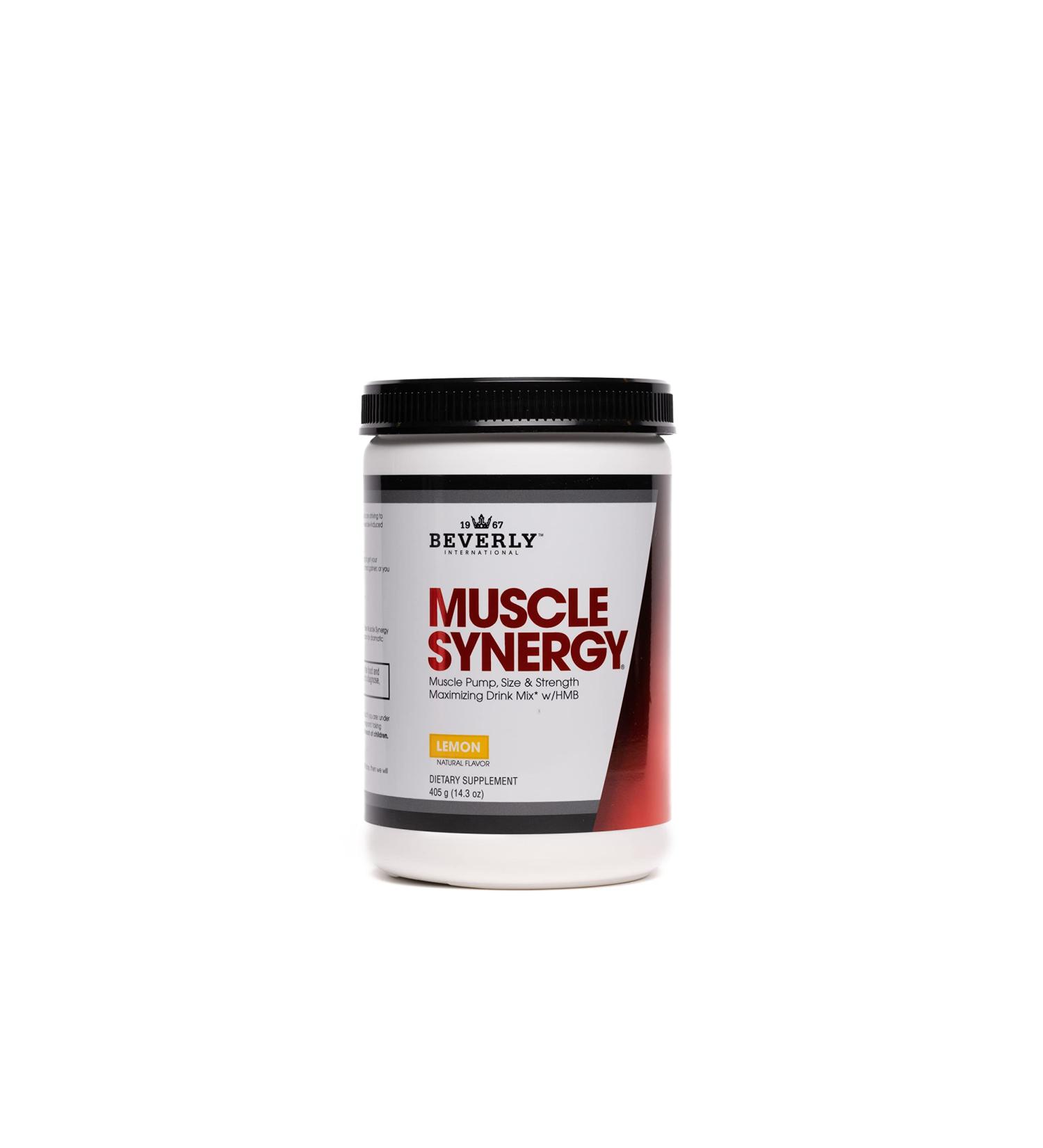 Beverly International Muscle Synergy 405g (Lemon Powder 14.3 oz) Dramatic Muscle Pump Size & Strength Maximizing Drink Mix w/HMB. L-Arginine L-Citrulline Creatine Monohydrate L-Ornithine - Buy Online on GoSupps.com