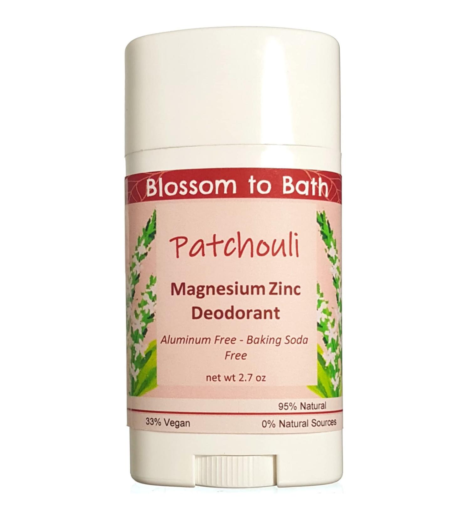 Patchouli Magnesium Zinc Deodorant (2.7 ounce) - Pure Essential Oil Fragrance - Lasts All Day with a Woodsy Exotic Scent