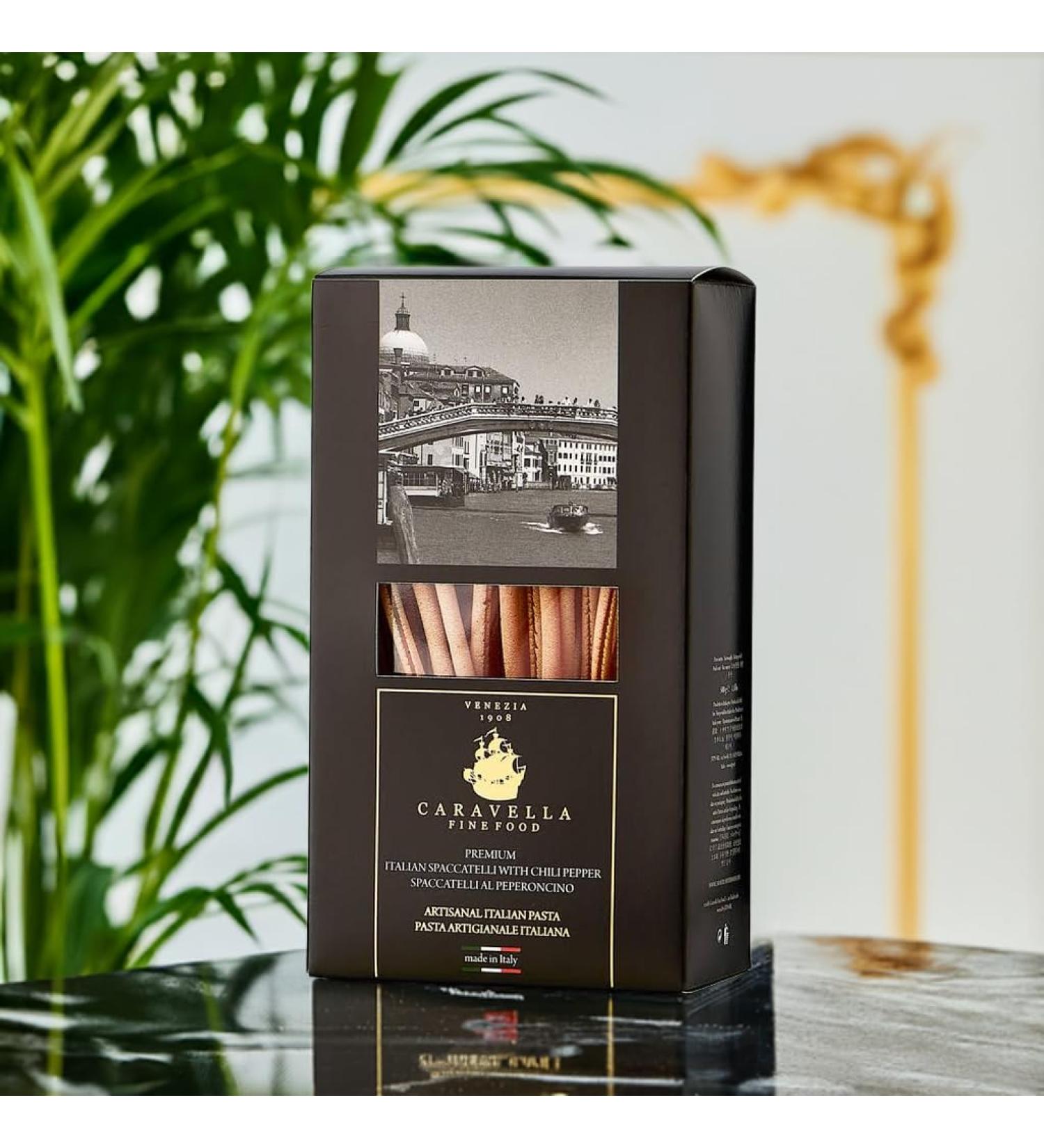  CARAVELLA FINE FOOD Caravella Fine Food - Gift Set x 3 (1.5 kg) - Spaccatelli Pasta with Chili Pepper 500 g - Exclusive Venice Collection - 100% Italian Artisan Pasta Bronze Extruded - Made with Wheat Semolina - Buy Online on GoSupps.com