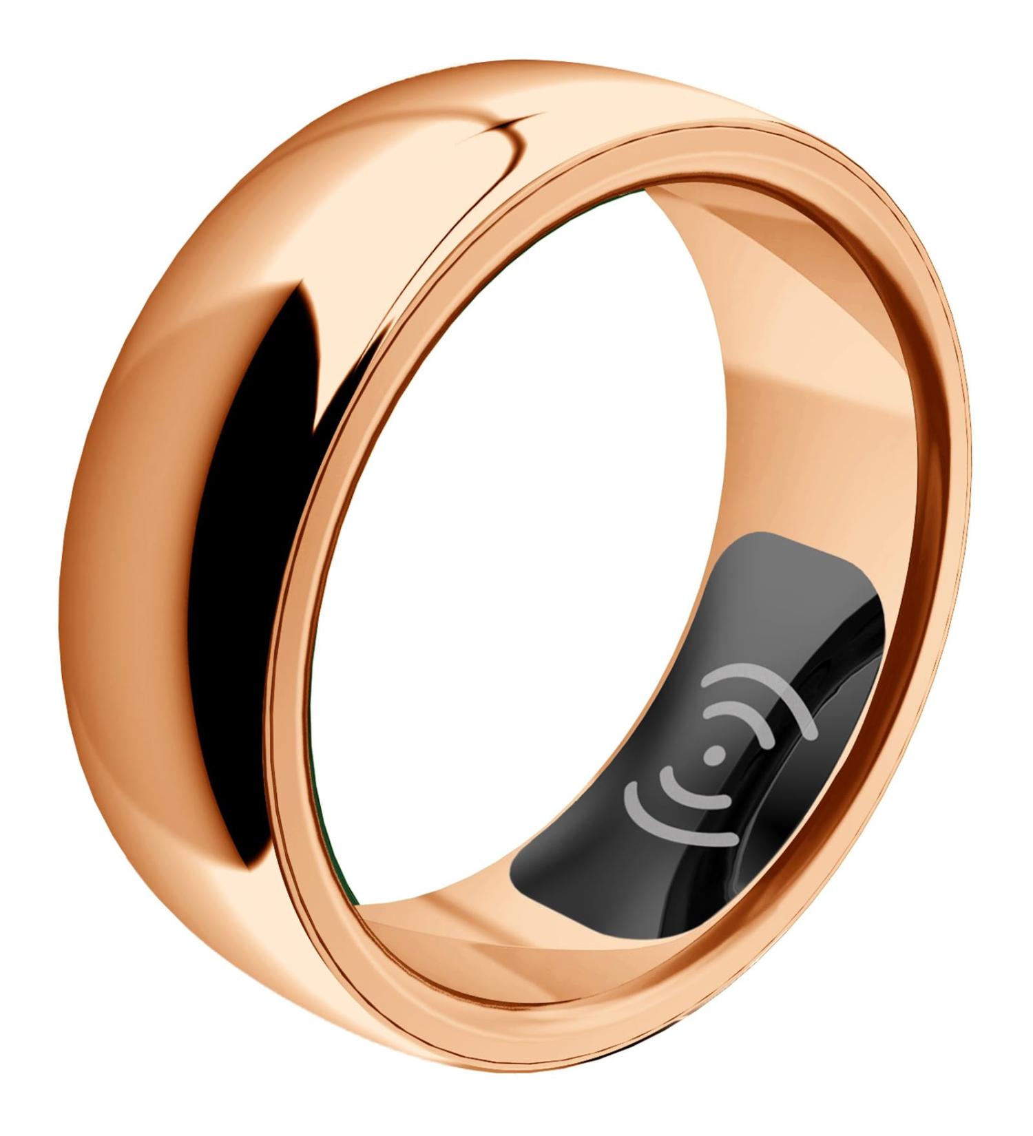 Smart Rings Smart Rings For Men And Women Health Tracker For Monitoring Heart Rate Exercise Sleep Quality Fitness Bluetooth Ring IP68 Waterproof Standby Time For 5 Days Three Colors (Rose Gold 6) 10 Silver