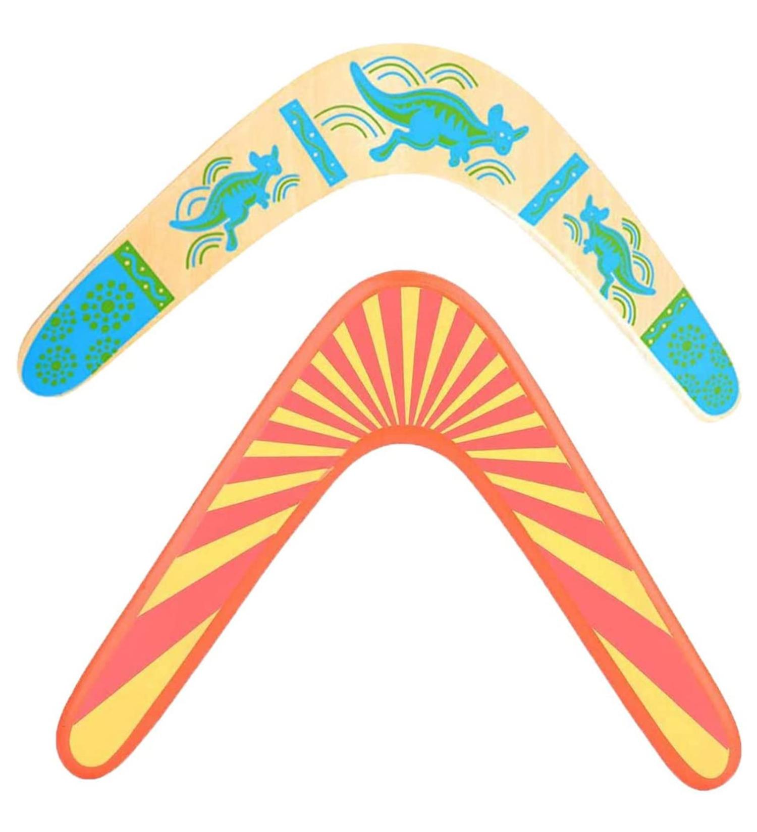 Guador Classic Wooden Boomerang - Handcrafted 2-Piece Outdoor Toy for Kids | Fun Play Equipment in Two Styles - Buy Online on GoSupps.com