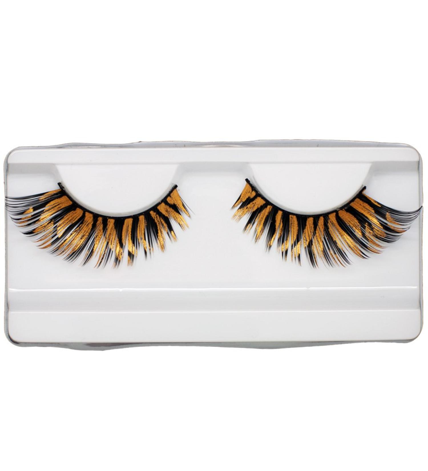 EMILYSTORES Eyelash Extensions Golden Zebra Painting Lashes 1 Pairs