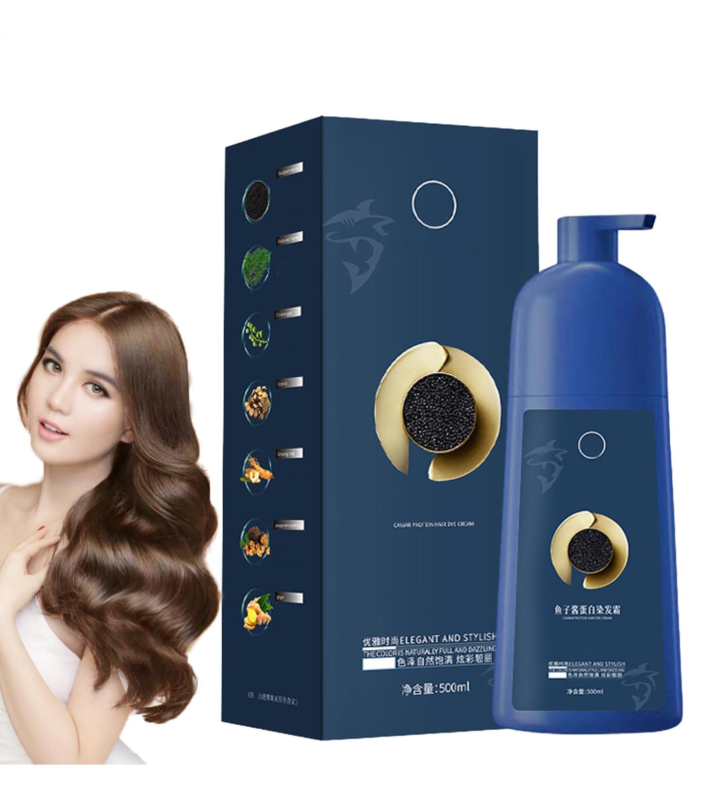 500ml hair color shampoo black instant hair dye natural plant shampoo color long lasting color shampoo hair shampoo for gray hair cover for men and women brown - Buy Online on GoSupps.com