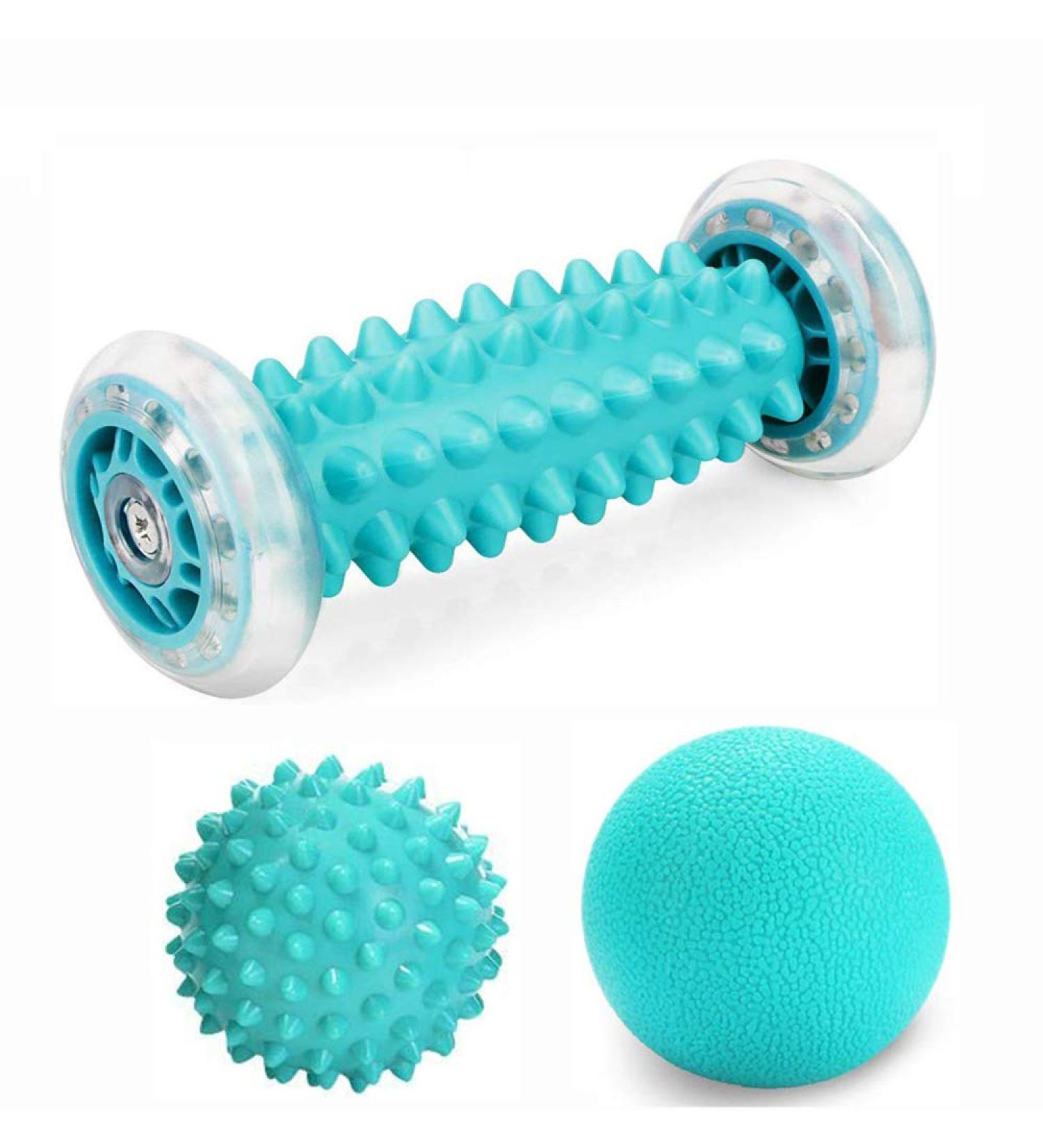 Emwel Massage Ball Set - Foot Roller & Hedgehog Balls for Plantar Fasciitis Relief Stress Reduction & Relaxation - Ship Internationally - Buy Online on GoSupps.com