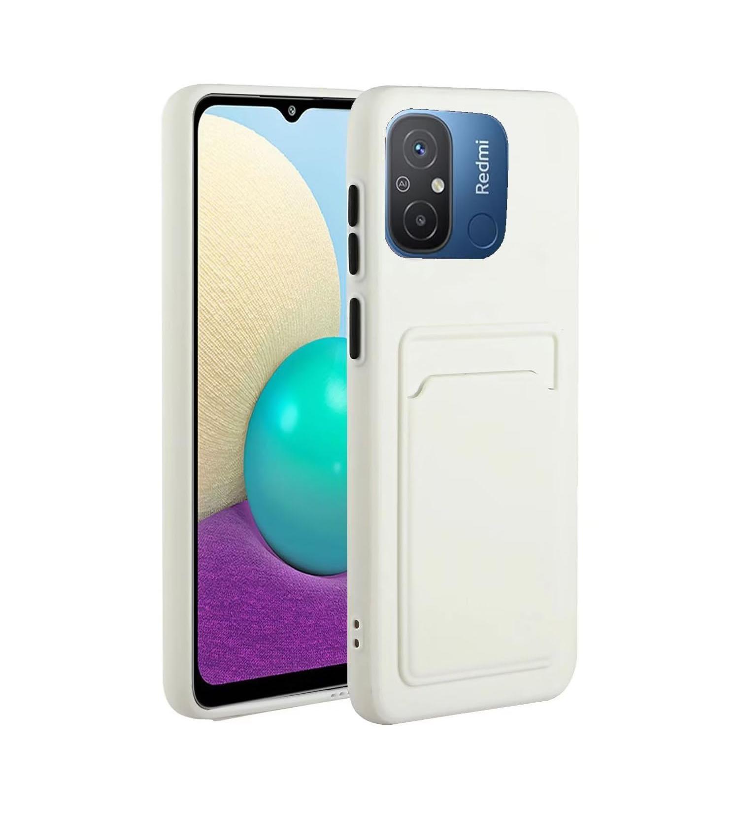 Tivenfezk Nadoli Silicone Case for Xiaomi Redmi 12C - Ultra Thin Shockproof Scratch-Resistant Wallet TPU Cover with Credit Card Holder - White - Buy Online on GoSupps.com