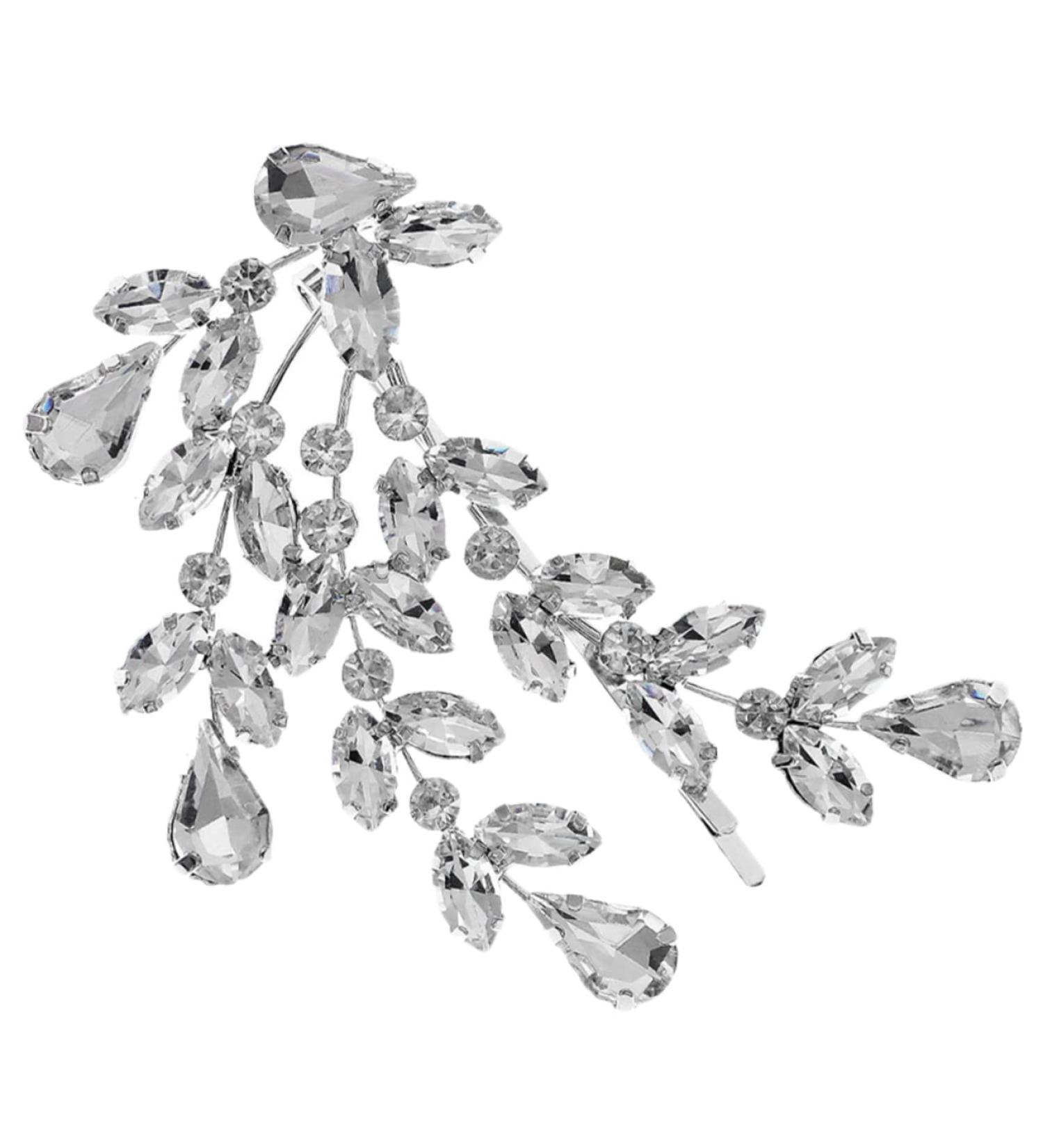 FRCOLOR Rhinestone Hair Clip Diamond Hair Clips Girl Hair Clips Hair Barrettes for Women Leaf Wedding Hairpin Rhinestone Hair Barrette Hair Accessories Miss Hair up Zinc Alloy - Buy Online on GoSupps.com