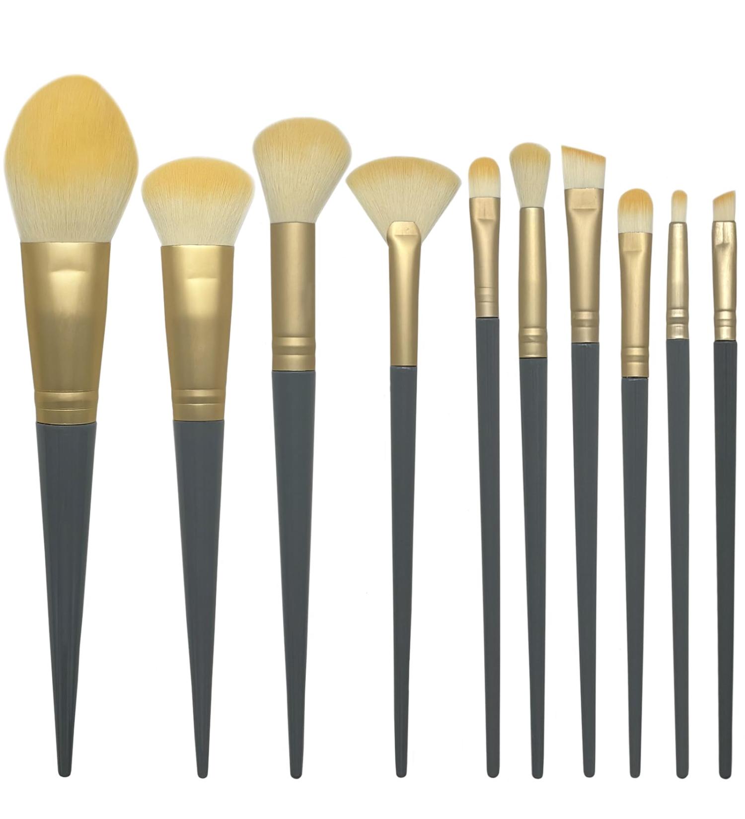 Complete Set of 10 Essential Makeup Brushes for Flawless Foundation Blush Concealer & Eye Shadow International Shipping Available - Buy Online on GoSupps.com