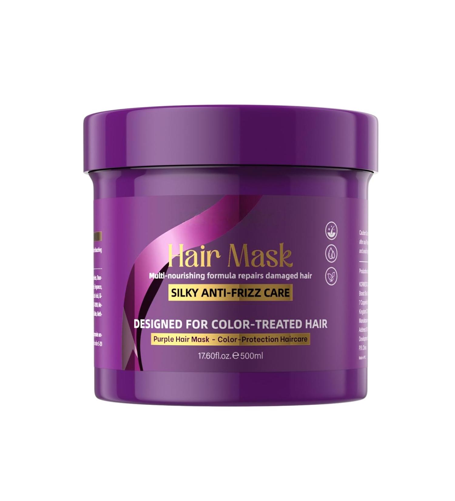 Masque Violet Cheveux Blond Platine Masque Soin Cheveux Keratine Masque Nourrissant pour Cheveux Gris Blancs & Blonds Color s ou Naturels Soigne & Prot ge 500ml - Buy Online on GoSupps.com