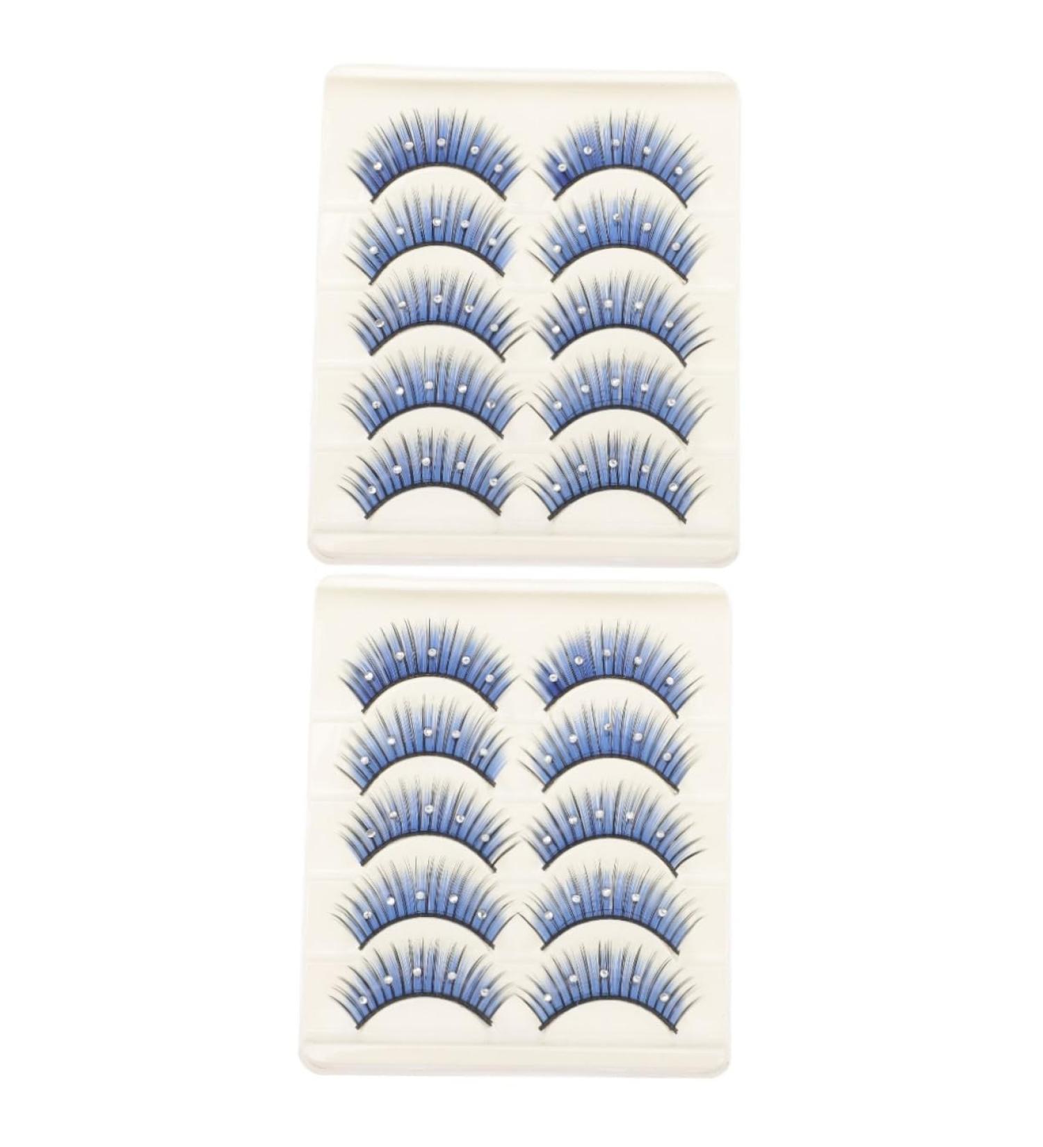 FRCOLOR Diamond Lashes 10 Pairs Lashes Natural False Reusable Soft Light Fake Lash Artificial Fiber Eyelash Diamond False Eyelashes - Buy Online on GoSupps.com