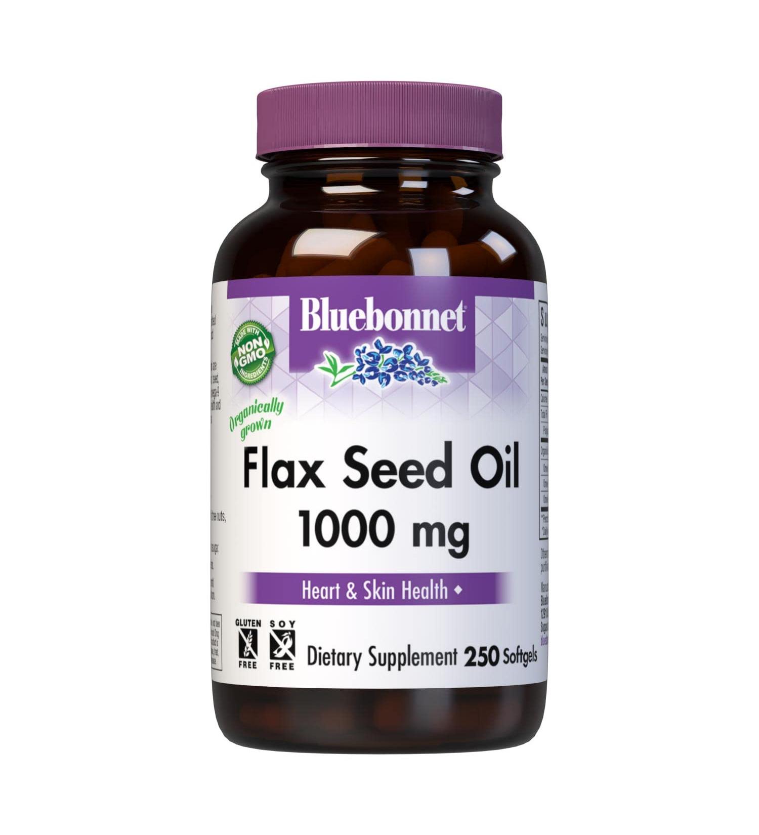 Bluebonnet Nutrition Flax Seed Oil Certified Organic 1000 mg, 250 Softgels