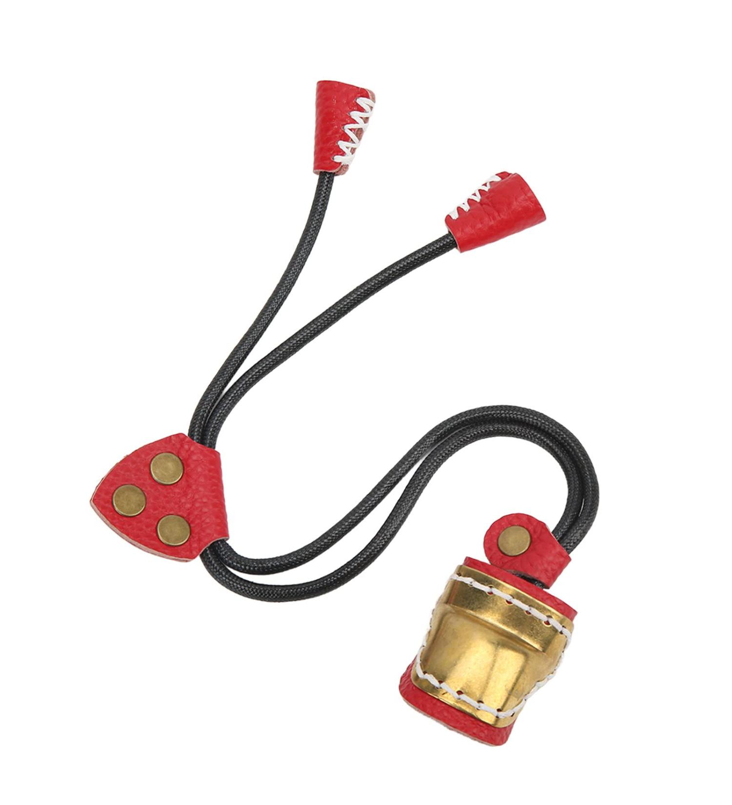Nofaner Leather Archery Thumb and Finger Protector Guard for Traditional Bow Shooting - Red - Buy Online on GoSupps.com