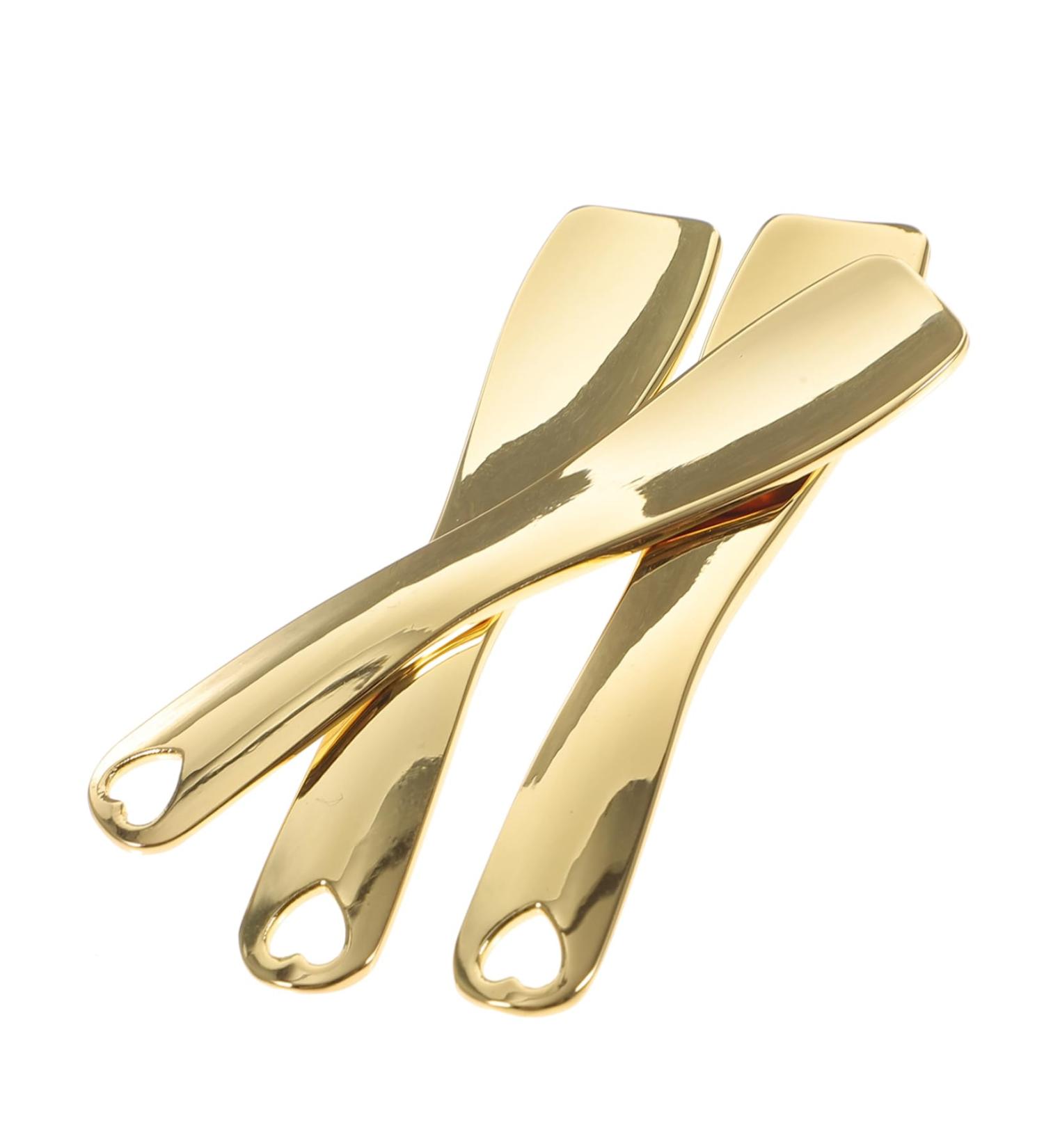 FRCOLOR 3pcs Gold Makeup Bottle Spatula Set | Metal Cosmetic Spoons for Eye Cream & Lotion | Skin Care Applicator Tools - Buy Online on GoSupps.com