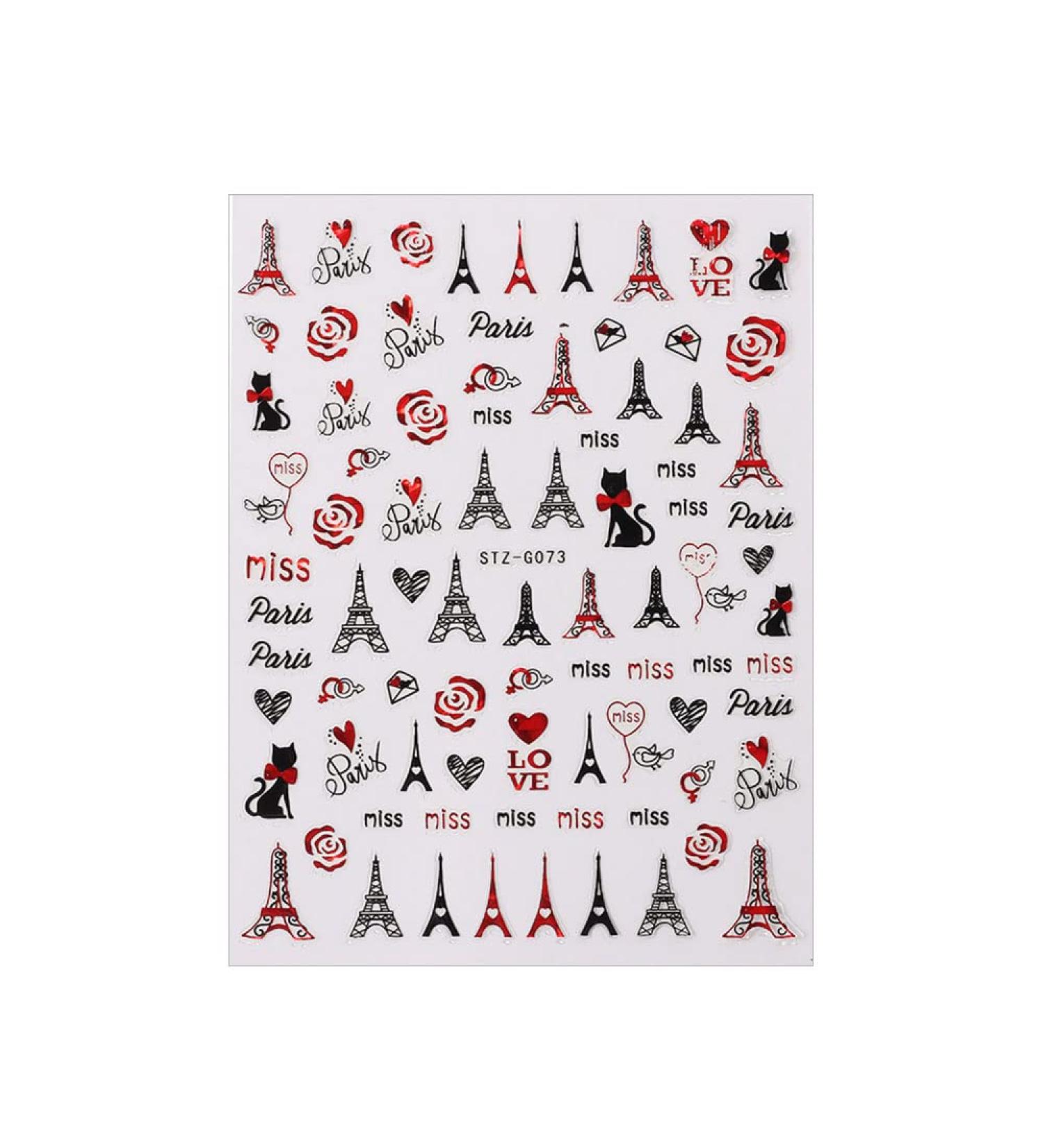 Manicure Cupid Cartoon Valentine Nail Art Stickers Love Heart 3D Decals Letters(STZ-G073) - Buy Online on GoSupps.com