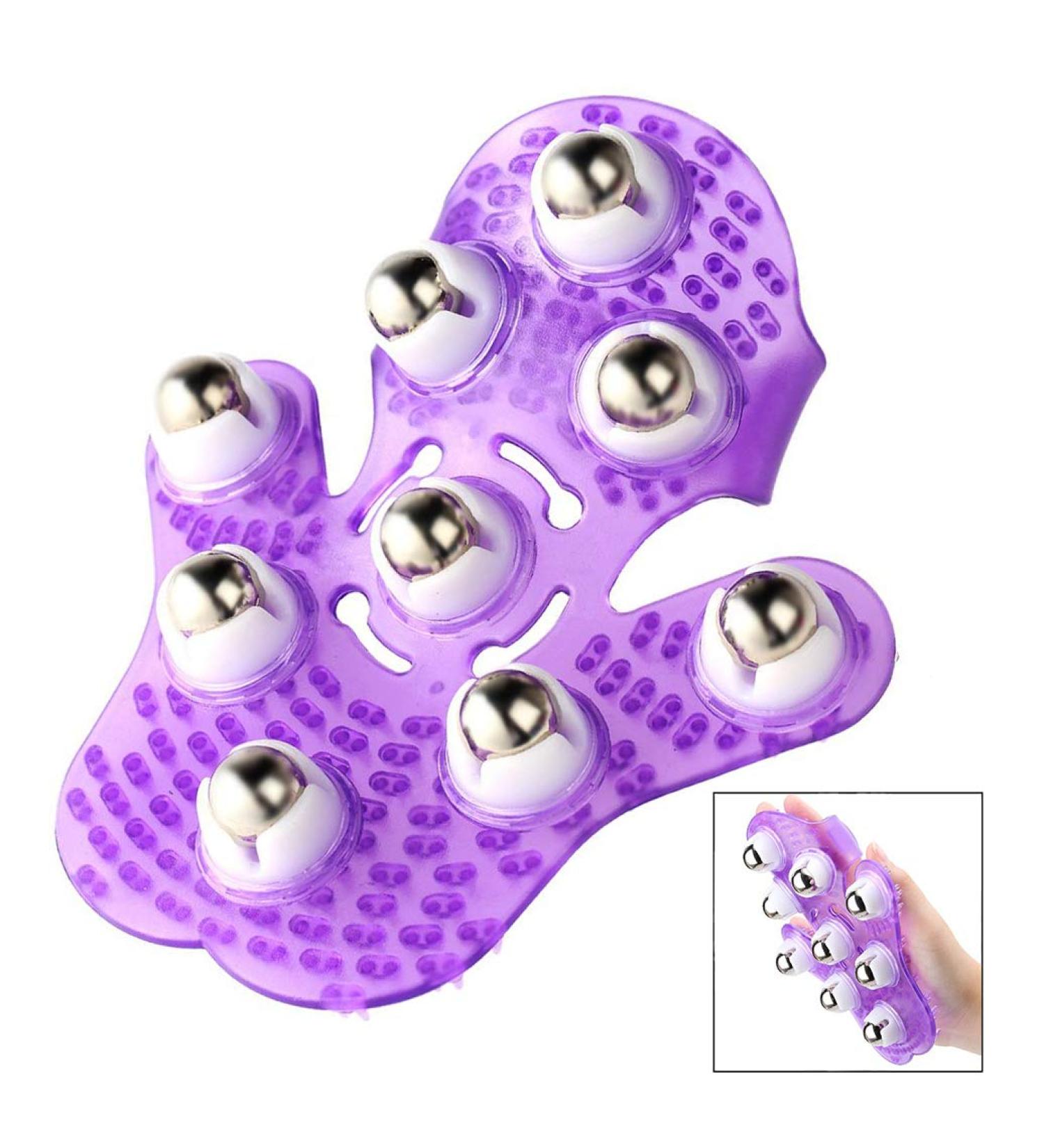 Iwobi Body Massager Glove - Palms Shaped with 9 Metal Roller Balls for Stress Relief | International Shipping - Buy Online on GoSupps.com