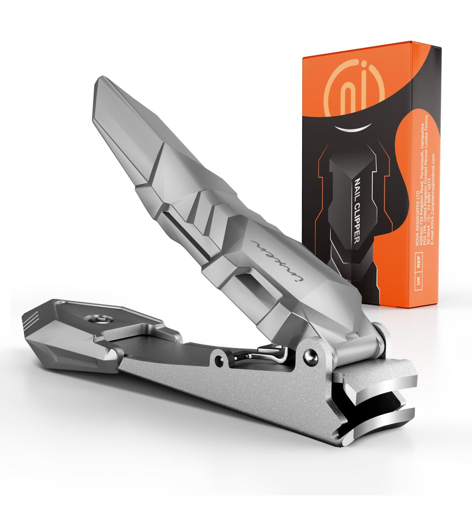 Professional Heavy Duty Nail Clippers for Men with Catcher - Stainless Steel Toenail Clippers for Seniors and Adults - No Splash Self-Collecting Nail Cutter - Buy Online on GoSupps.com