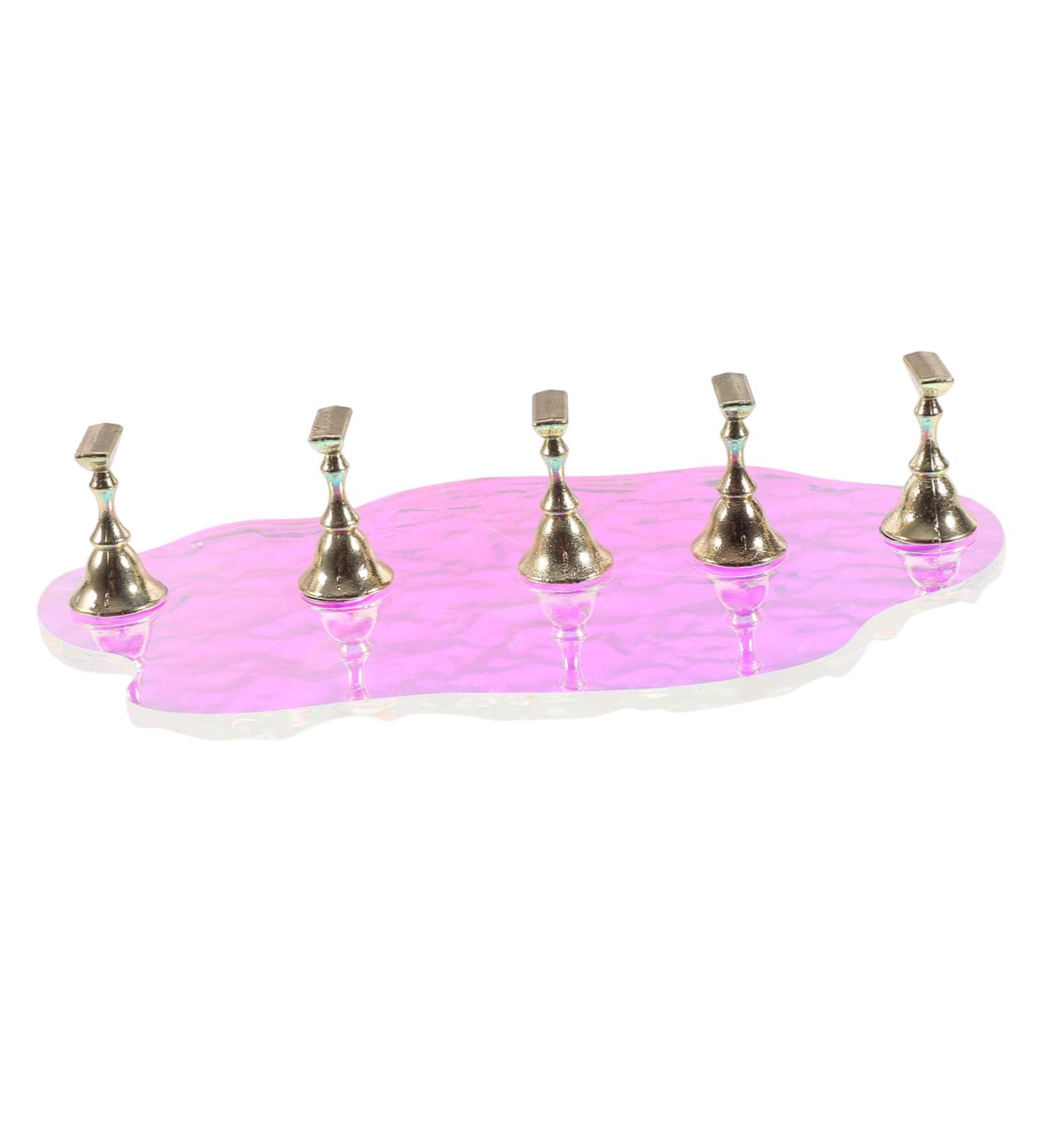 FOMIYES 1 Set Nail Tools Press on Artificial Nails Stand Nail Holder for Painting Nails Artificial Nails Display Holder Press on Nails Stand with Base Acrylic Water Ripple Bracket - Buy Online on GoSupps.com