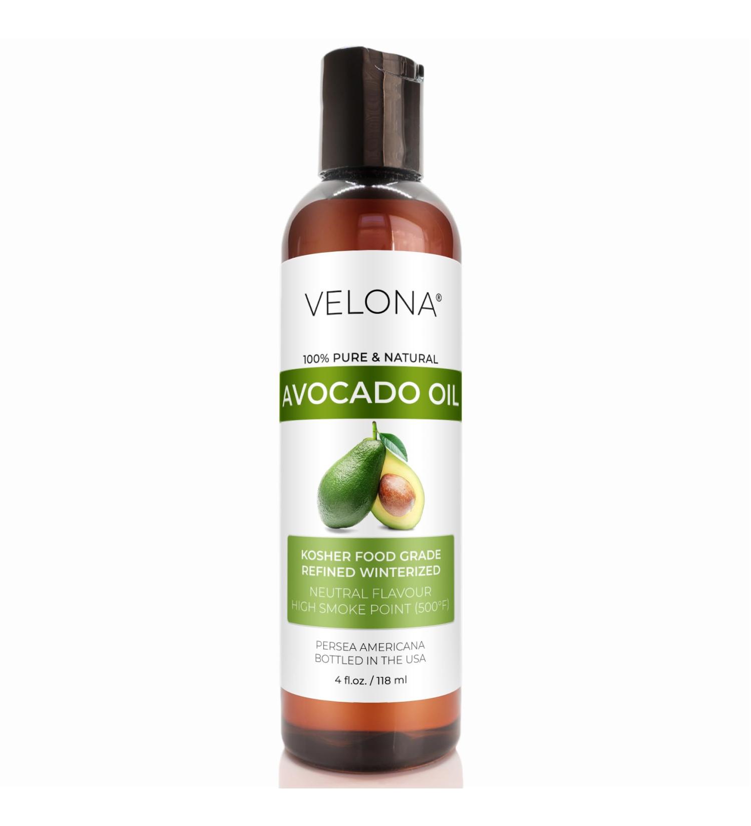 Velona Avocado Oil 4 Fl Oz - 100% Pure Cold Pressed Carrier Oil for Hair Body & Skin Care - Shop Now - Buy Online on GoSupps.com