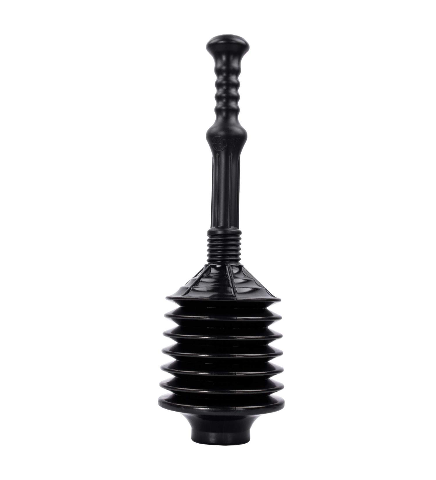 JS Jackson Supplies Professional Bellows Accordion Toilet Plunger  High Pressure Thrust Plunge Removes Heavy Duty Clogs from Clogged Bathroom Toilets  All Purpose Power Plungers for Bathrooms  Black - Buy Online on GoSupps.com