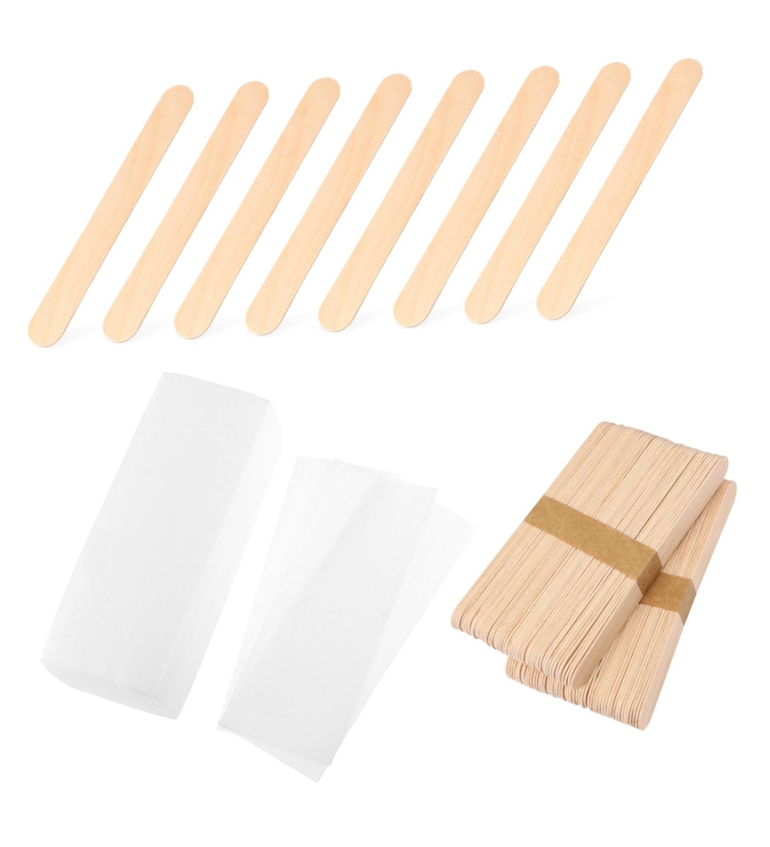 200pi ces B tonnets De Cire Et Bandes Pour pilation Corps Visage Applicateurs Bois Non Tiss s Doux Usage Personnel Institut - Buy Online on GoSupps.com
