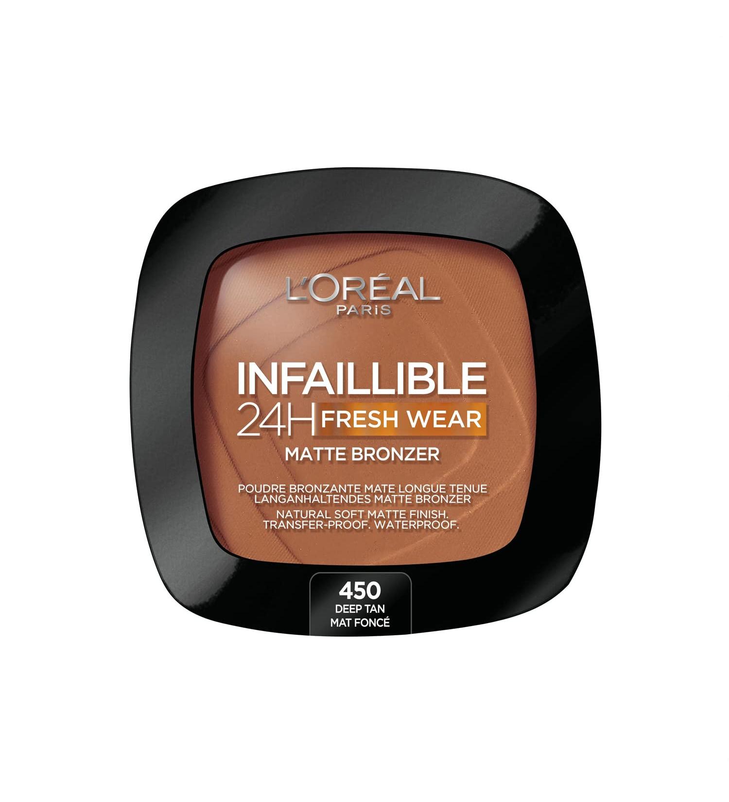 L'Oreal Paris Infaillible 24h Fresh Wear Bronzer - Waterproof Long-Lasting Matte Finish Color 450 Deep Tan 9g - International Shipping Available - Buy Online on GoSupps.com