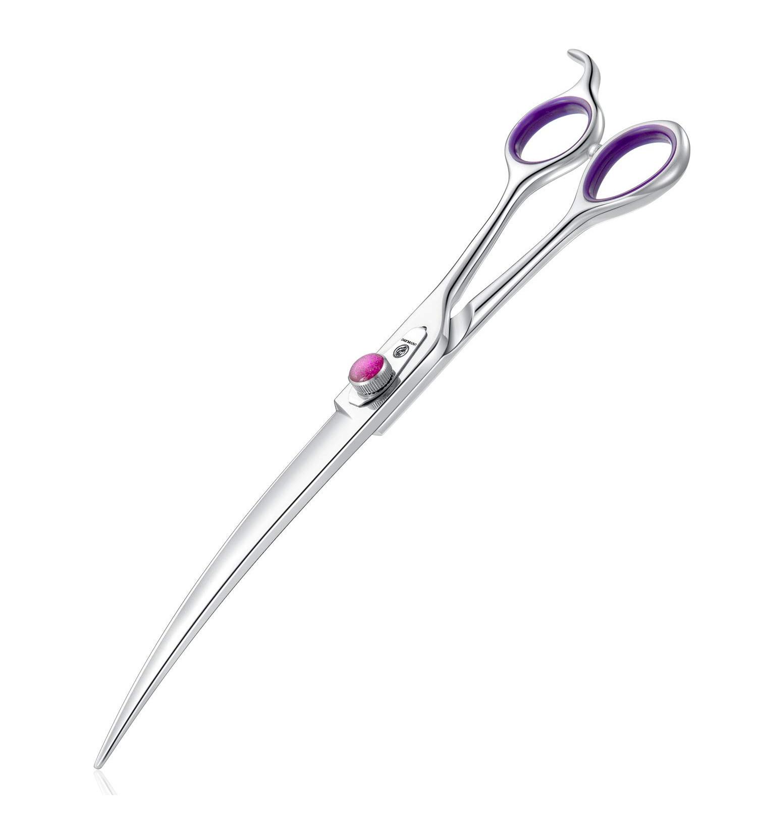 Professional Dog Grooming Scissors Shears - 7 Inch Rainbow Pet Hair Cutting Shears Japanese Stainless Steel Straight & Curved Blades for Cats & Dogs - Buy Online on GoSupps.com