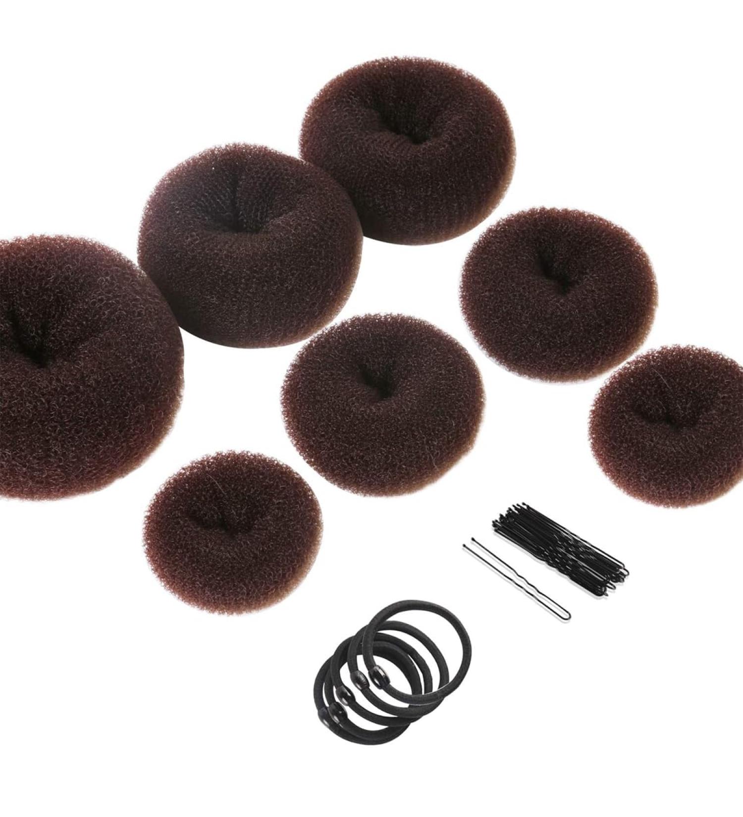 Jocxzi Donut Hair Bun Maker Set - 7 Pieces with Elastic Bands & Hairpins for Perfect Hairstyles - Ideal for Kids & Girls - Buy Online on GoSupps.com