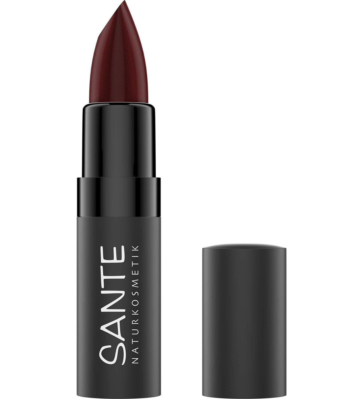 Sante Natural Cosmetics Matt Lipstick 08 Sunset Cherry - Organic Cocoa Butter Intense Color Pigmentation 3 Pack | Vegan Lipstick for All Skin Types - Buy Online on GoSupps.com