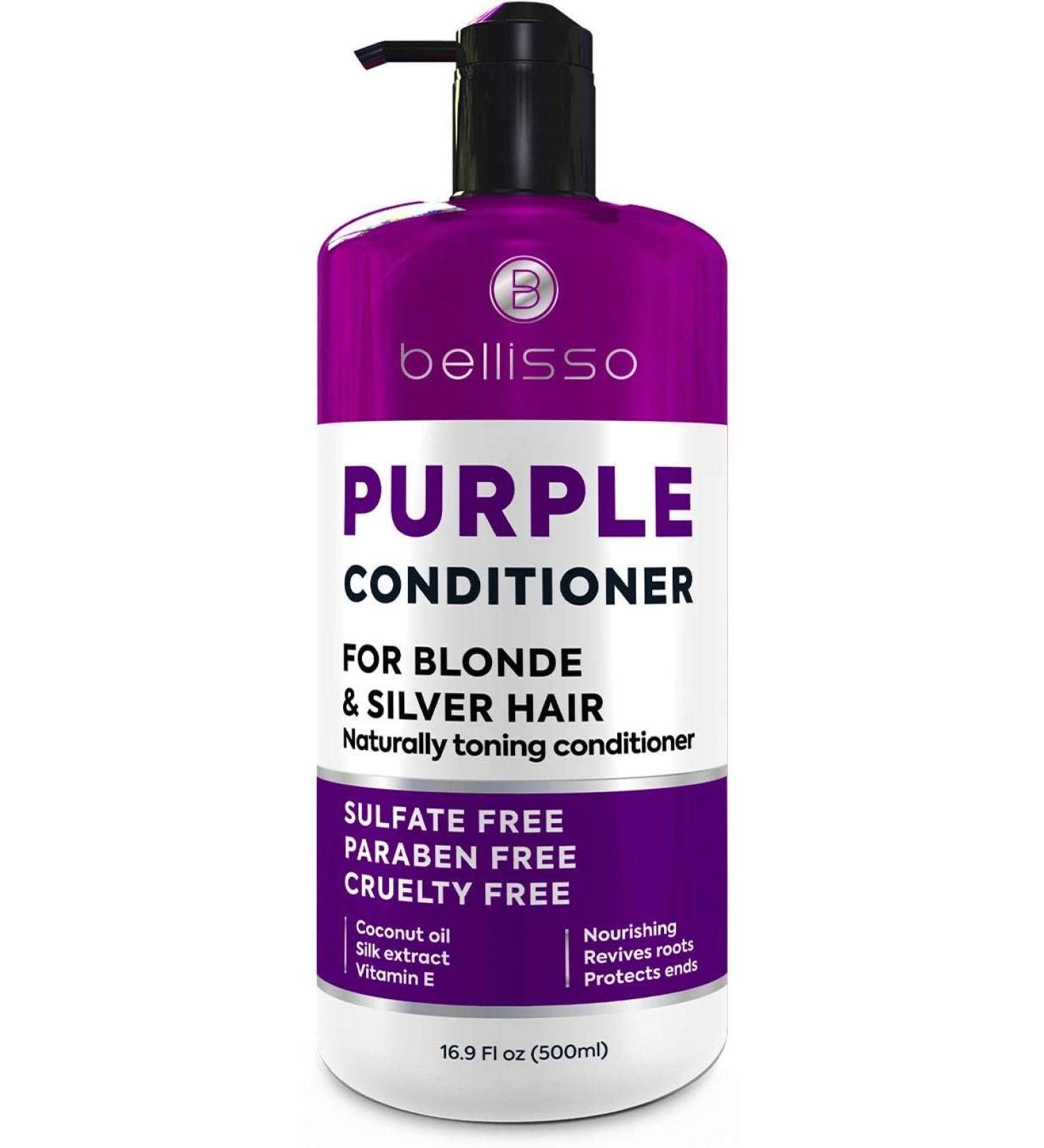 Purple Conditioner for Blonde Hair - Sulfate & Paraben Free Toner - Eliminate Brassy Tones for Color Treated Bleached Silver White & Gray Hair - Unisex Care - Buy Online on GoSupps.com