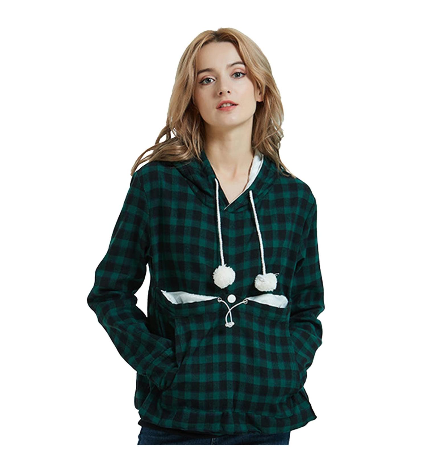 Women s Long Sleeve Cat & Dog Hoodie Sweatshirt with Zipper - Warm Stylish Sweater with Big Bag - Sizes X-11 to XXL - Buy Online on GoSupps.com