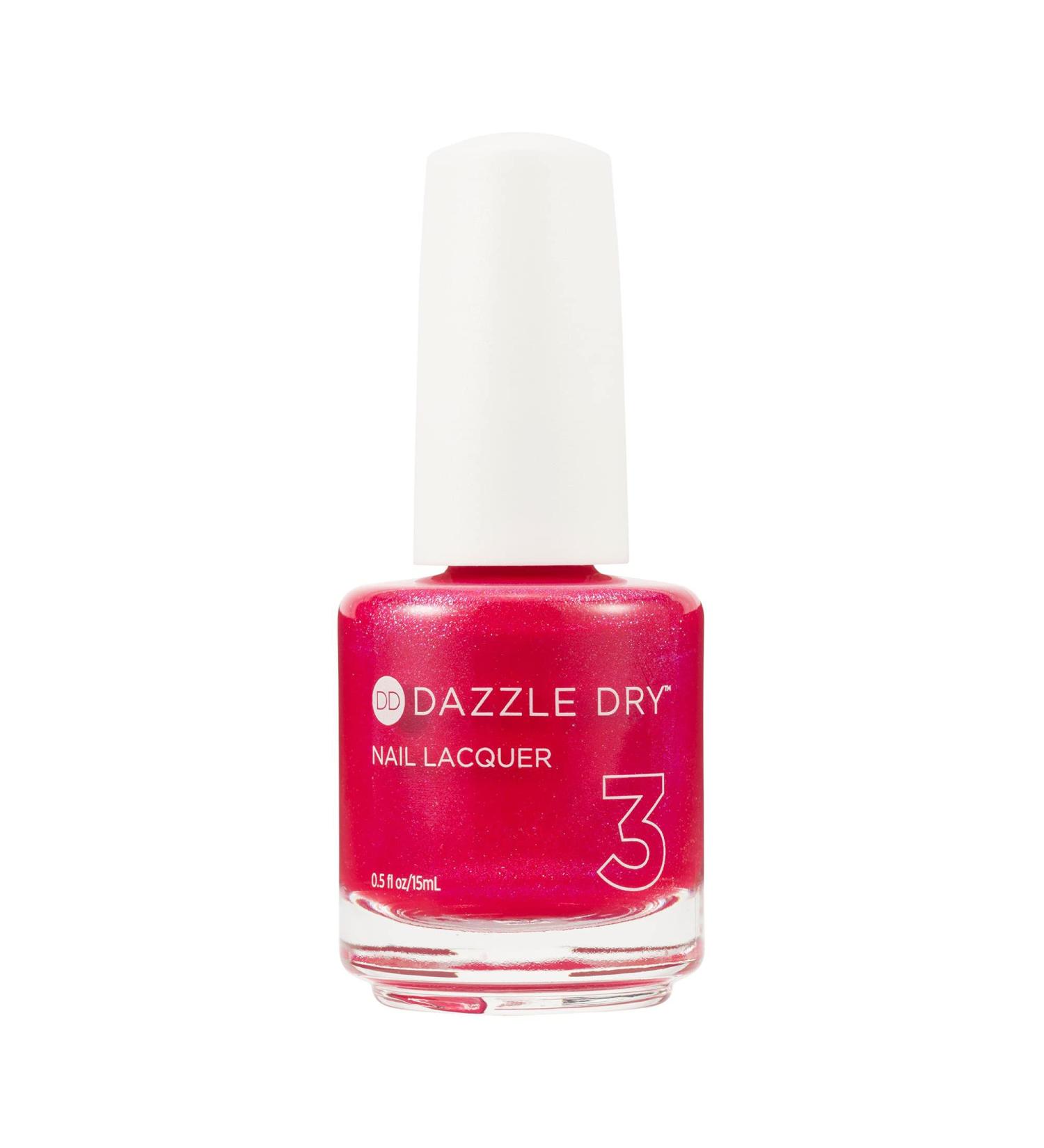 Dazzle Dry Nail Lacquer - Tiger Lily: Bright Strawberry Pink Shimmer (0.5 fl oz) - Buy Online on GoSupps.com