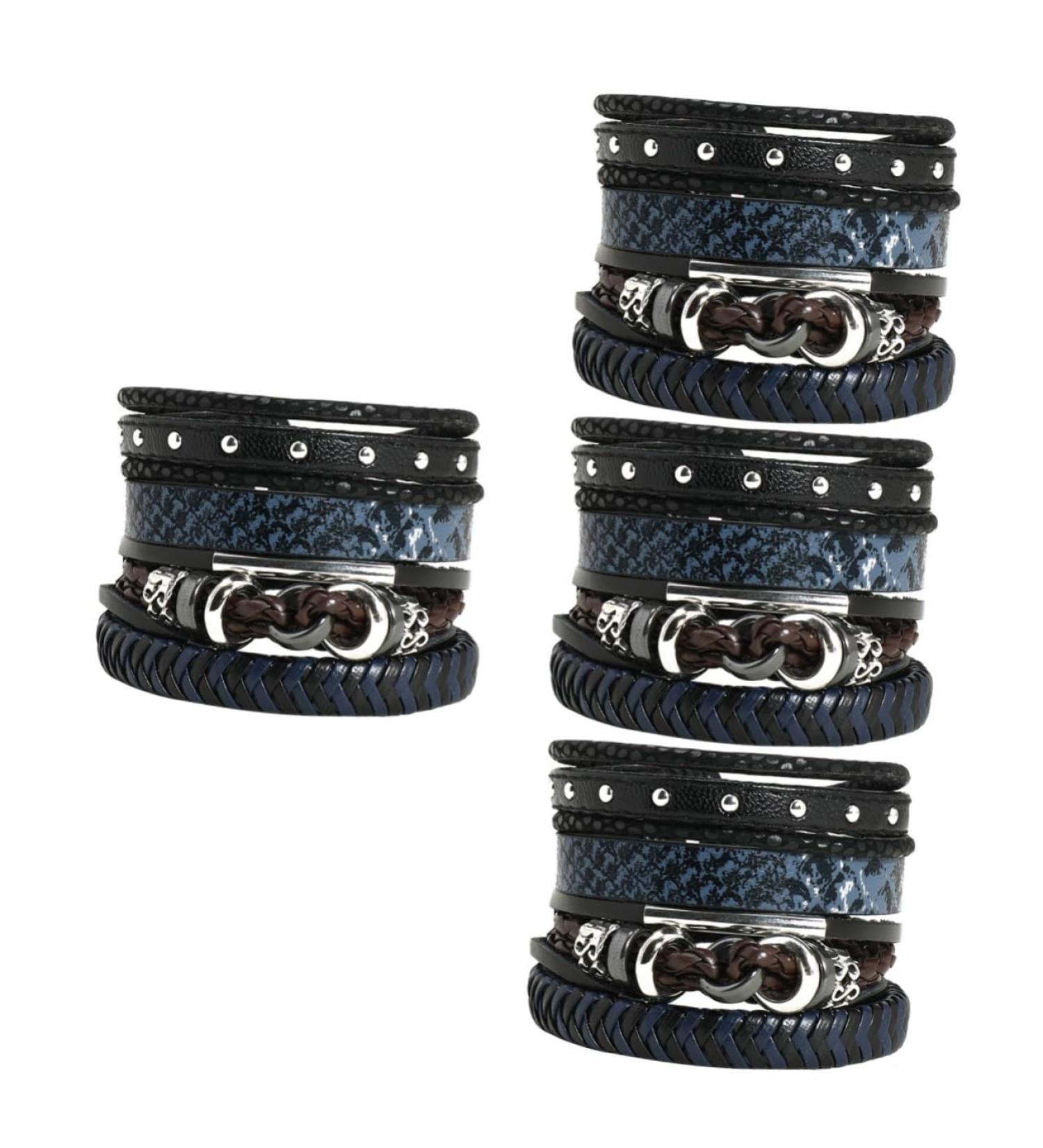 Abaodam Hair Pcs Bracelet hair jewelry spiral hair ties small hair ties hair ties for women adjustable hair ties for thick hair four piece set universal men and women artificial Leather - Buy Online on GoSupps.com