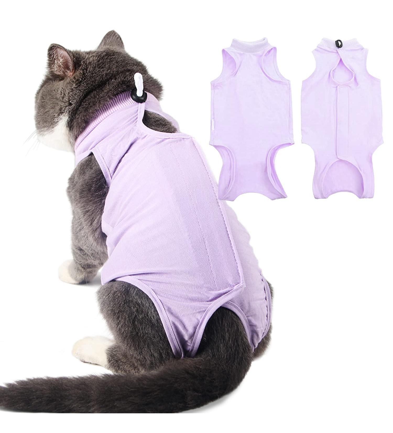 Lexvss Cat Recovery Suit | Professional Surgery Recovery & Spay Alternative | Small Purple - Buy Online on GoSupps.com