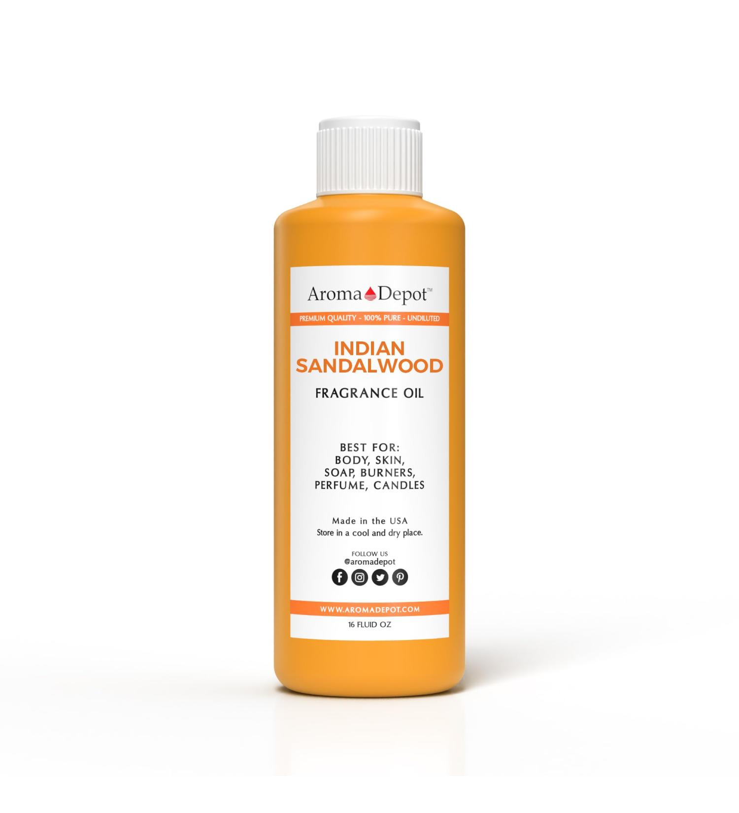 Aroma Depot Indian Sandalwood Perfume & Body Oil | Premium Uncut Fragrance Oil (16 oz) - 7 Sizes Available | International Shipping - Buy Online on GoSupps.com