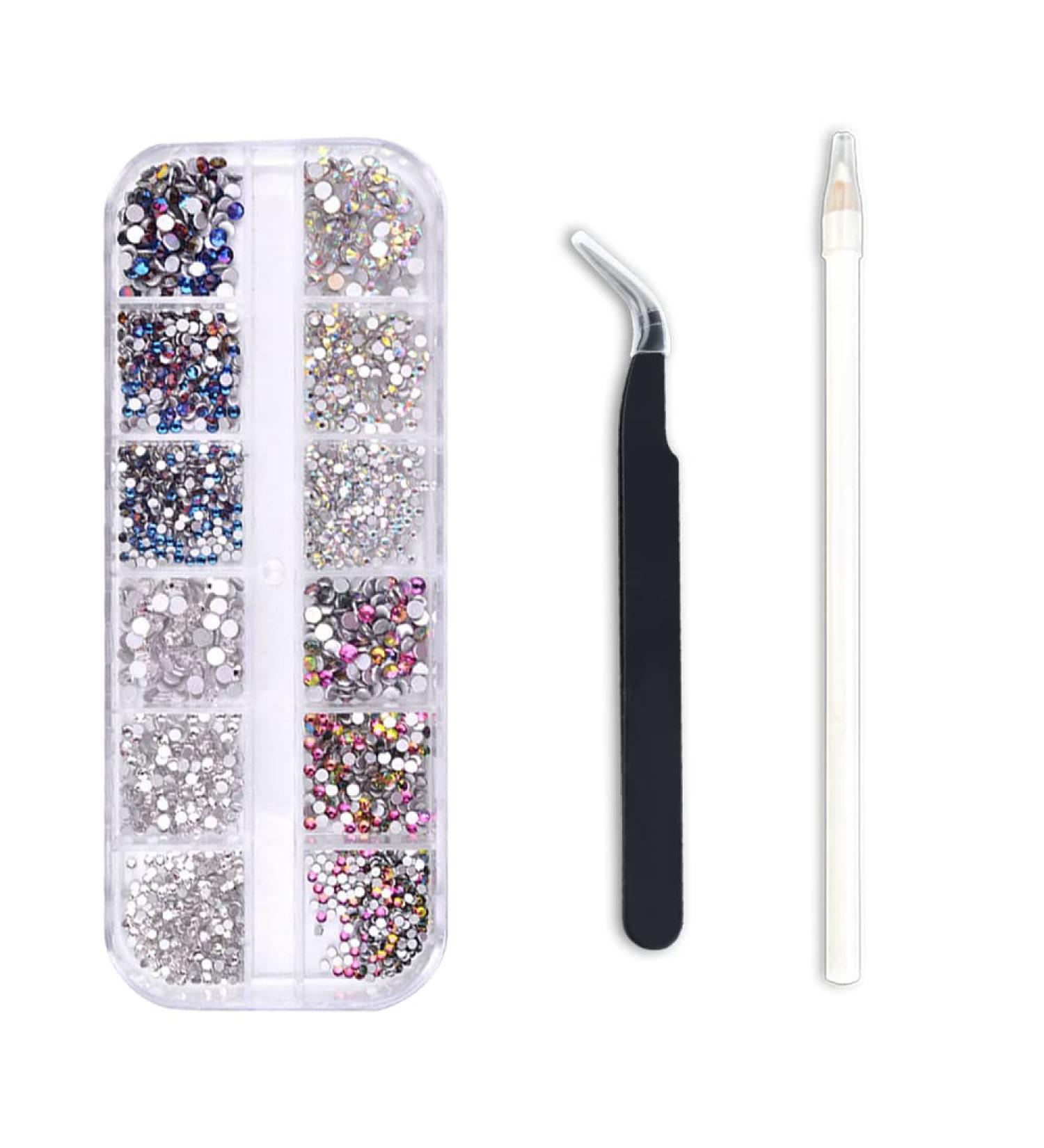 Crystal AB Rhinestones Set with Tools - 1440pcs Diamonds Gems for Nail Art Decoration - Buy Online on GoSupps.com