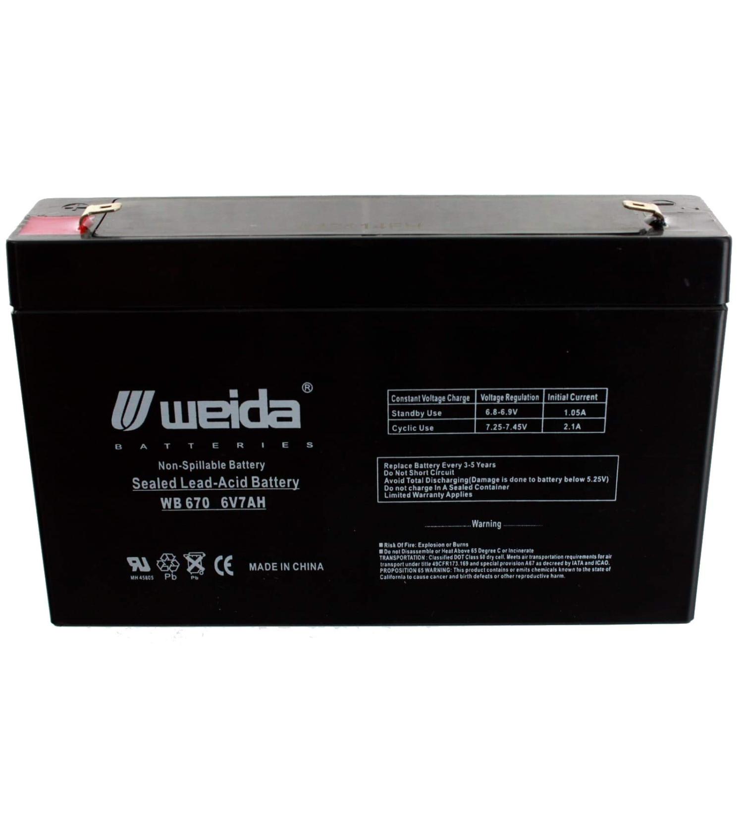 Buy New 6V 7Ah SLA Battery WB670 - Replacement for UB670 D5734 PS670 NP7-6 - Fast International Shipping - Buy Online on GoSupps.com