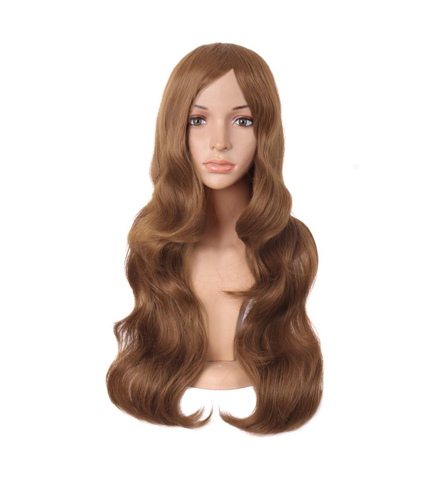 MapofBeauty Charming Long Wavy Synthetic Party Wig for Women - Light Brown - Buy Online on GoSupps.com