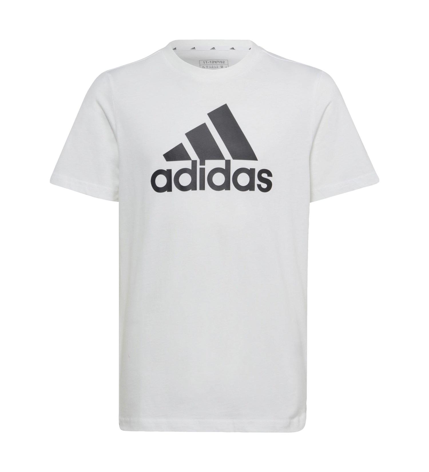 Buy adidas Unisex Kids Essentials Big Logo Cotton T-Shirt - Short Sleeve (1 Pack) in White/Black | International Shipping Available - Buy Online on GoSupps.com