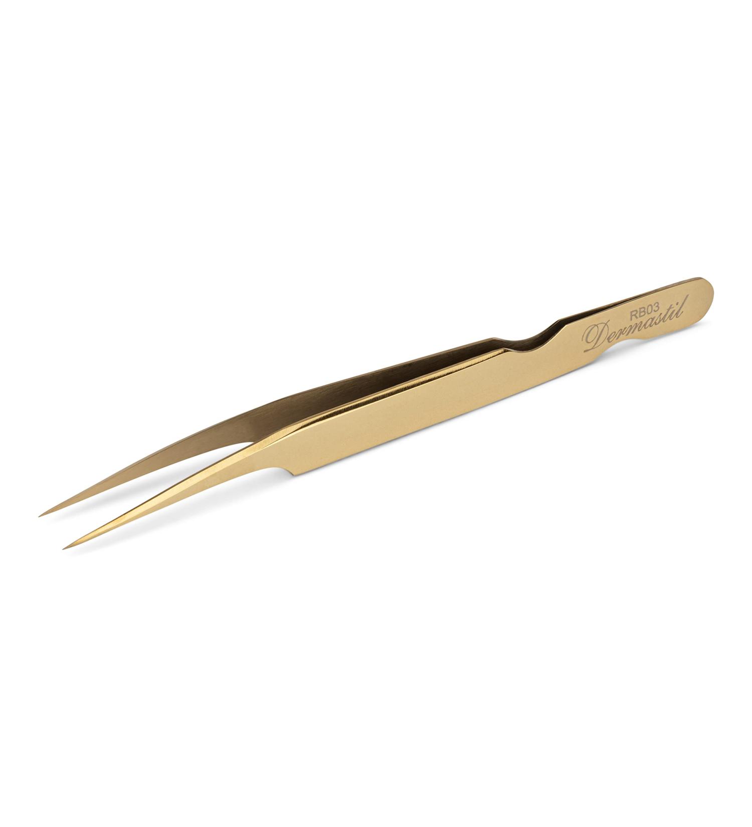 Professional eyelash extension tweezers handmade eyelash tweezers straight bent or Russian volume RB Series for artificial eyelashes extensions (RB03)