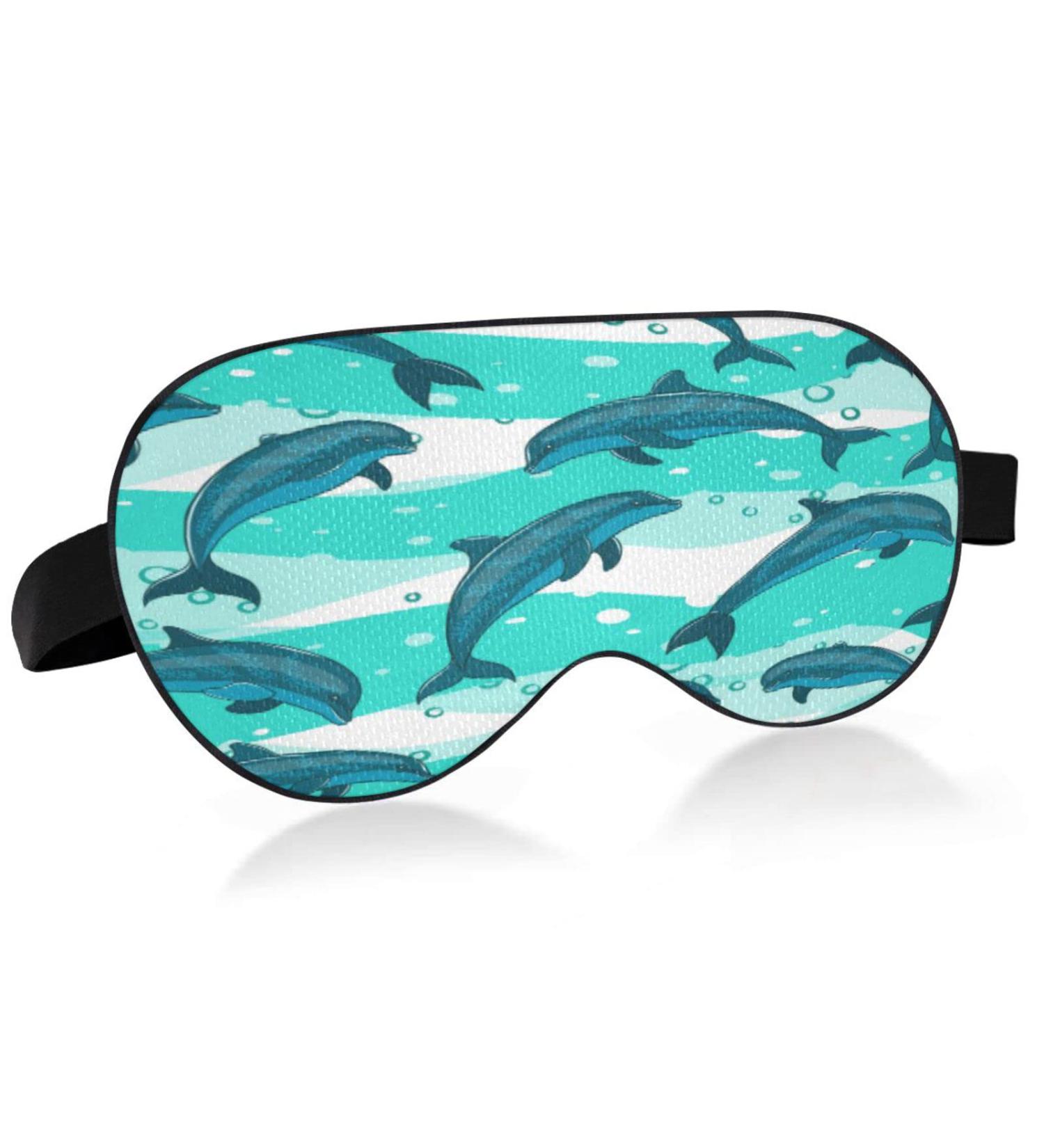 Xigua Dolphins Pattern Sleeping Eye Mask | Adjustable Strap & Breathable Blackout Comfort | For Men & Women - Buy Online on GoSupps.com