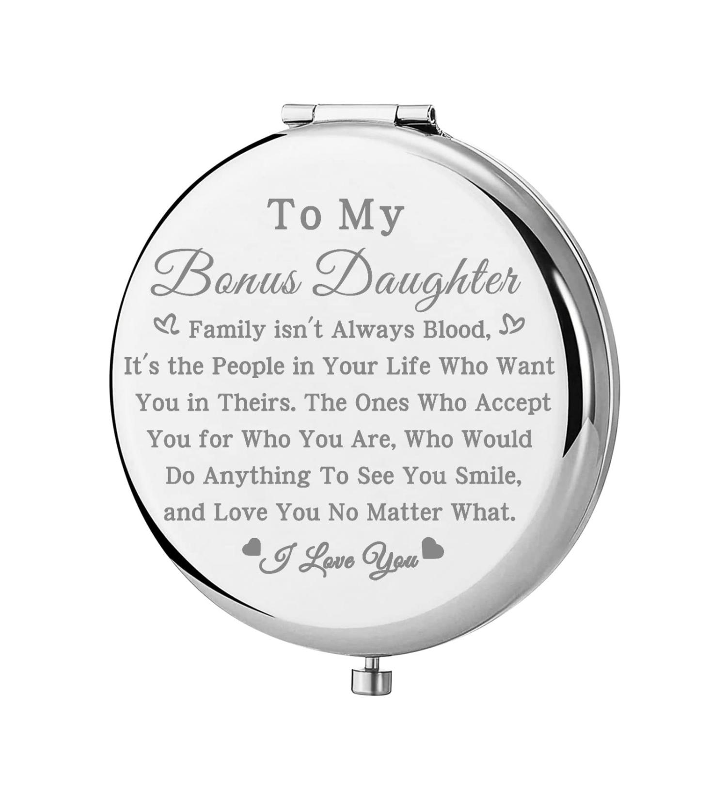 Bobauna Bonus Daughter Makeup Mirror Perfect Step Daughter Gift, Family Isn't Always Blood Pocket Mirror for Adopted Daughters - Buy Online on GoSupps.com