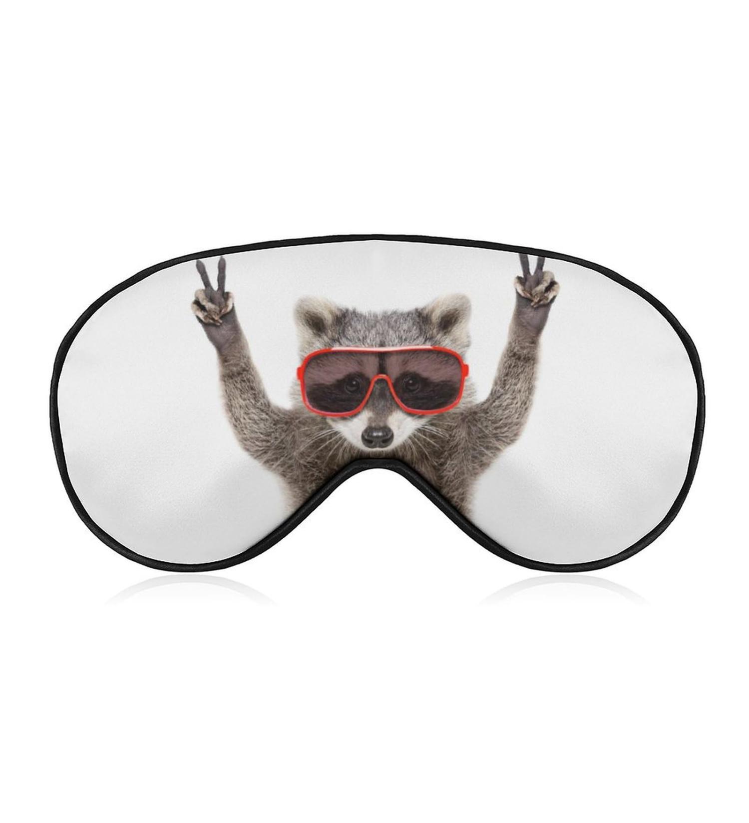 Shop Light-Blocking Funny Raccoon Eye Mask - Comfortable & Adjustable Sleep Mask for Men & Women - Buy Online on GoSupps.com