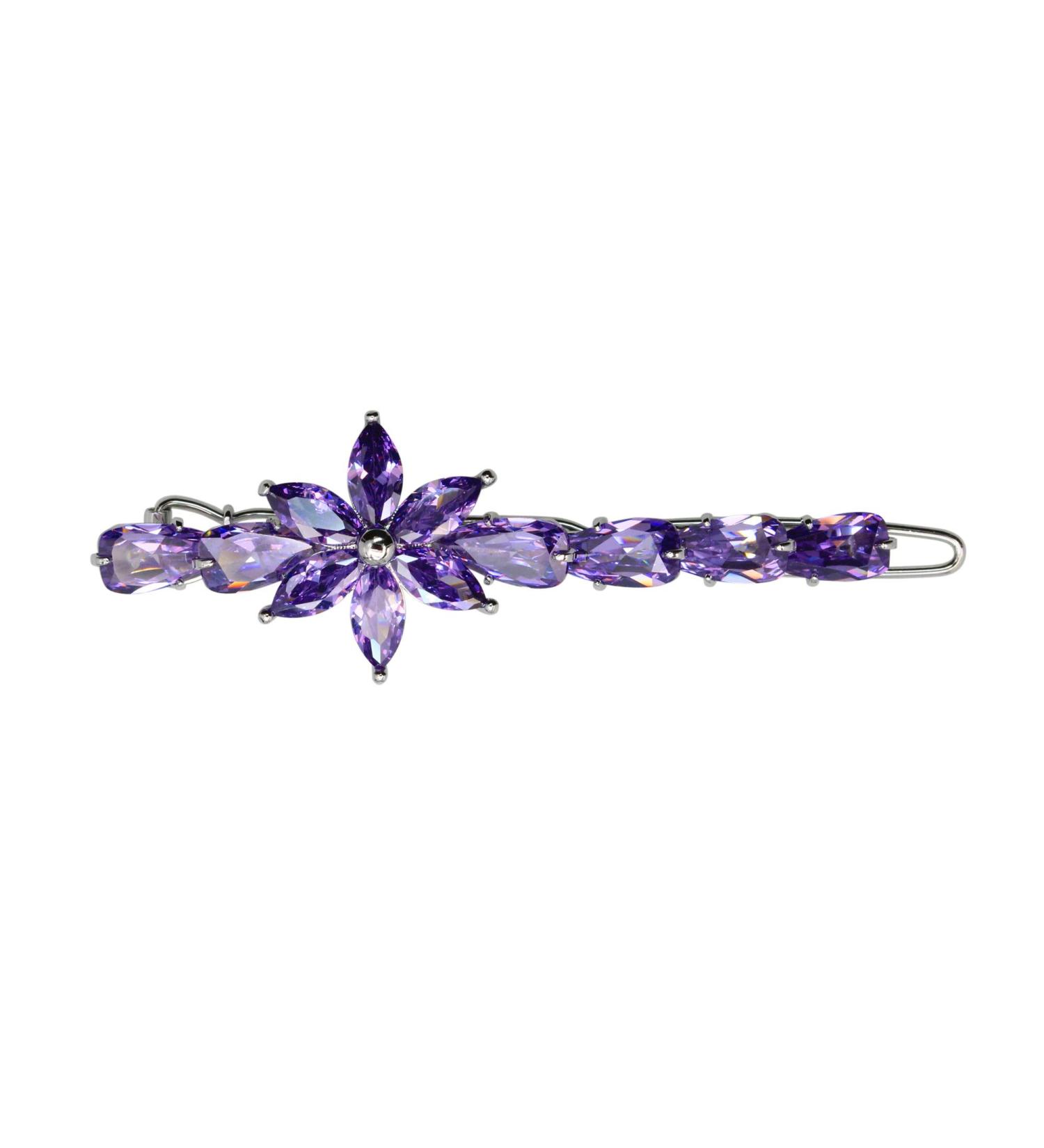 Faship Purple CZ Crystal Floral Hair Clip - Stunning Hair Accessory - Buy Online on GoSupps.com