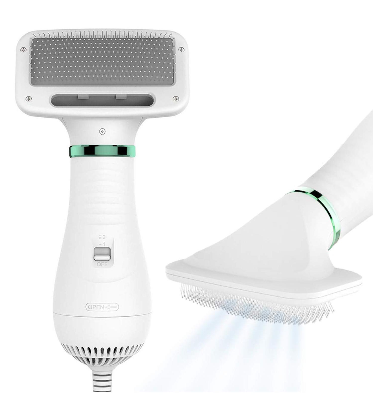 KUUBIA Pet Hair Dryer | Portable 2-in-1 Grooming Dryer with Brush | Adjustable Temperature for Small & Medium Dogs/Cats - Buy Online on GoSupps.com
