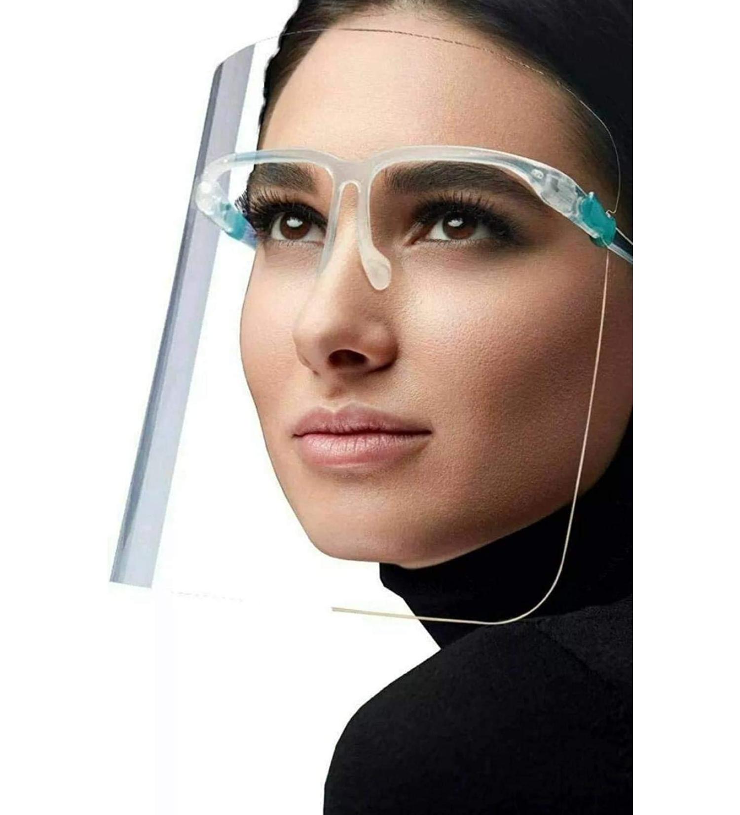 General Use Protective Face Shield with Glasses Frame Multi Packs (5x Shields with Black Frame 5x Shields With Black Frame With Free Gift - Buy Online on GoSupps.com