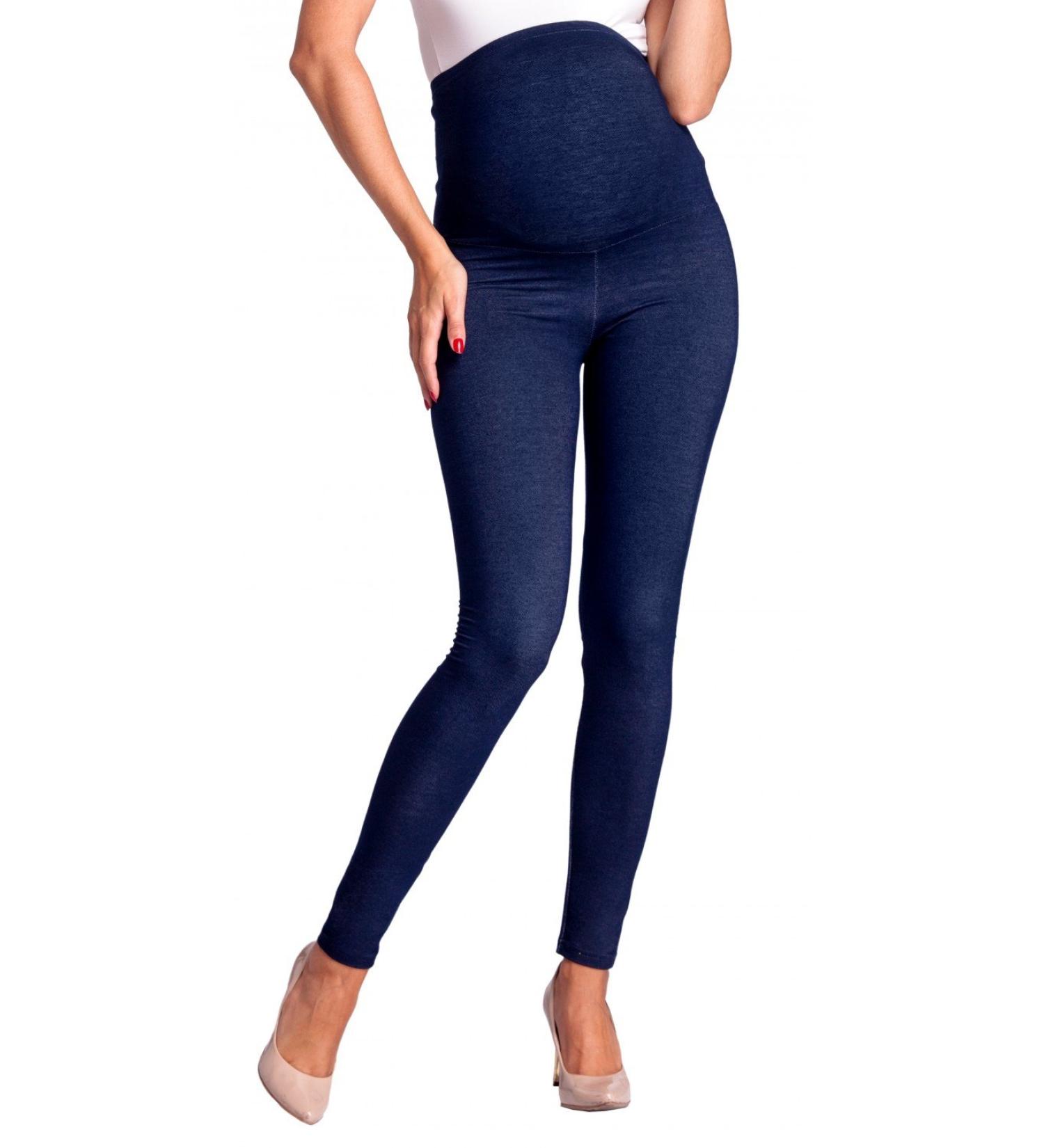 Zeta Ville Maternity Elastic Denim Look Leggings - Navy Jeans - Size 6-8 - Buy Online on GoSupps.com