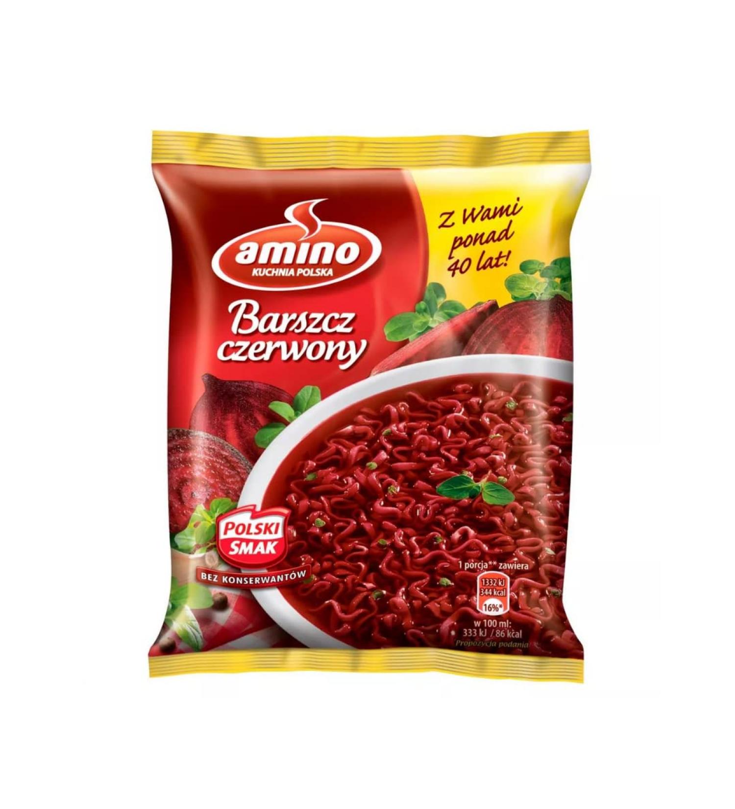 Amino Beetroot Soup (Barszcz Czerwony) 66gr x 25 pack Beetroot Soup 1 count (Pack of 25)