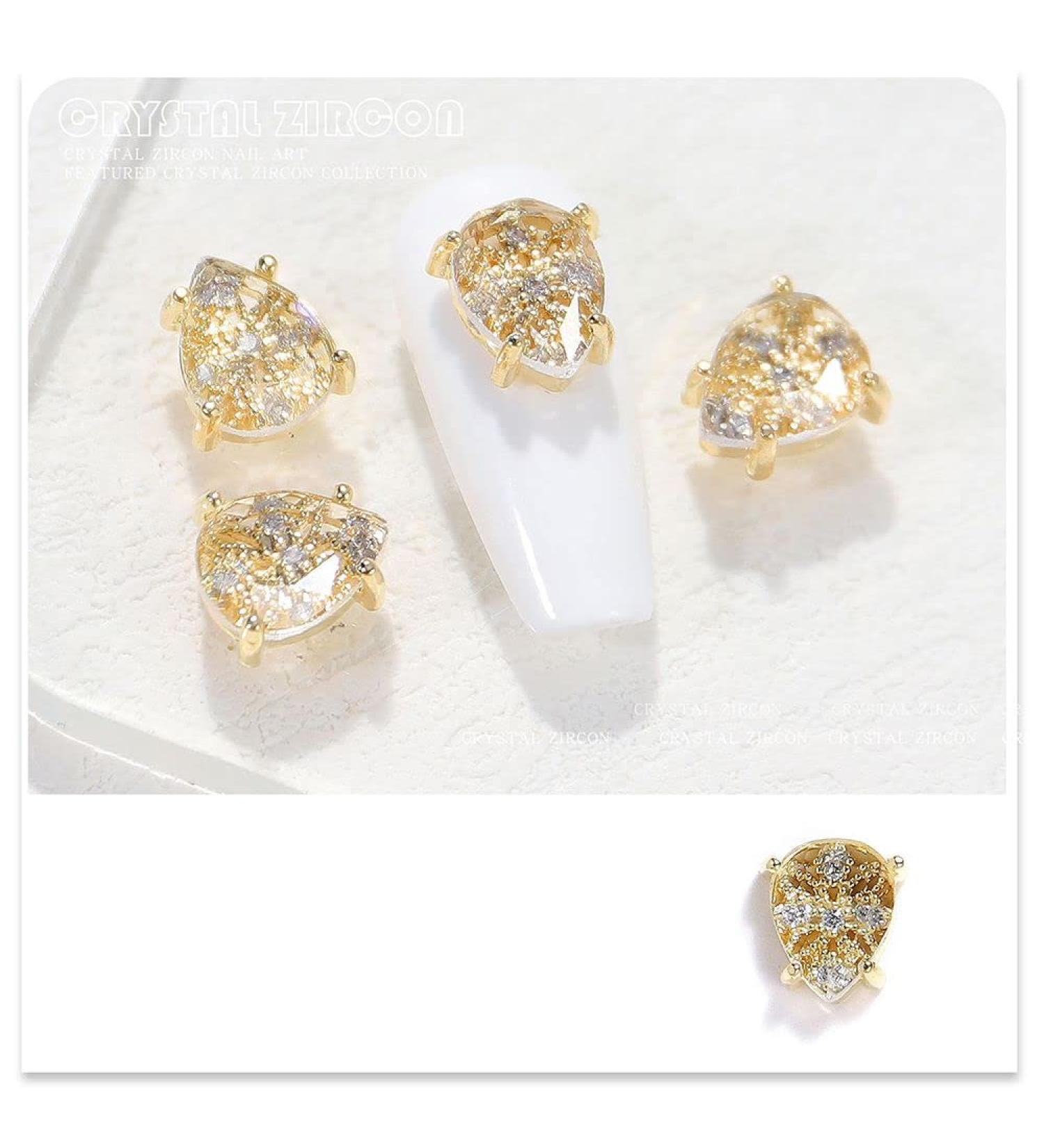 DIY Star Claw Rhinestones Snowflowers 3D Zircon Alloy Nails Crystal Gold Silver(2086) Style2086 - Buy Online on GoSupps.com