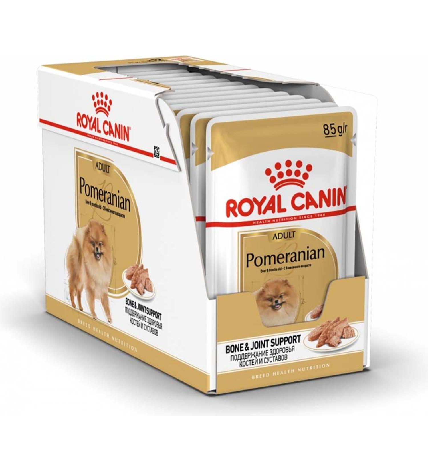 Royal Canin Pomeranian Adult | 12 x 85 g | Complete Food for Dogs (Mousse) | for Adult and Senior Spitz | From 8 Months | Adapted mineral content - Buy Online on GoSupps.com