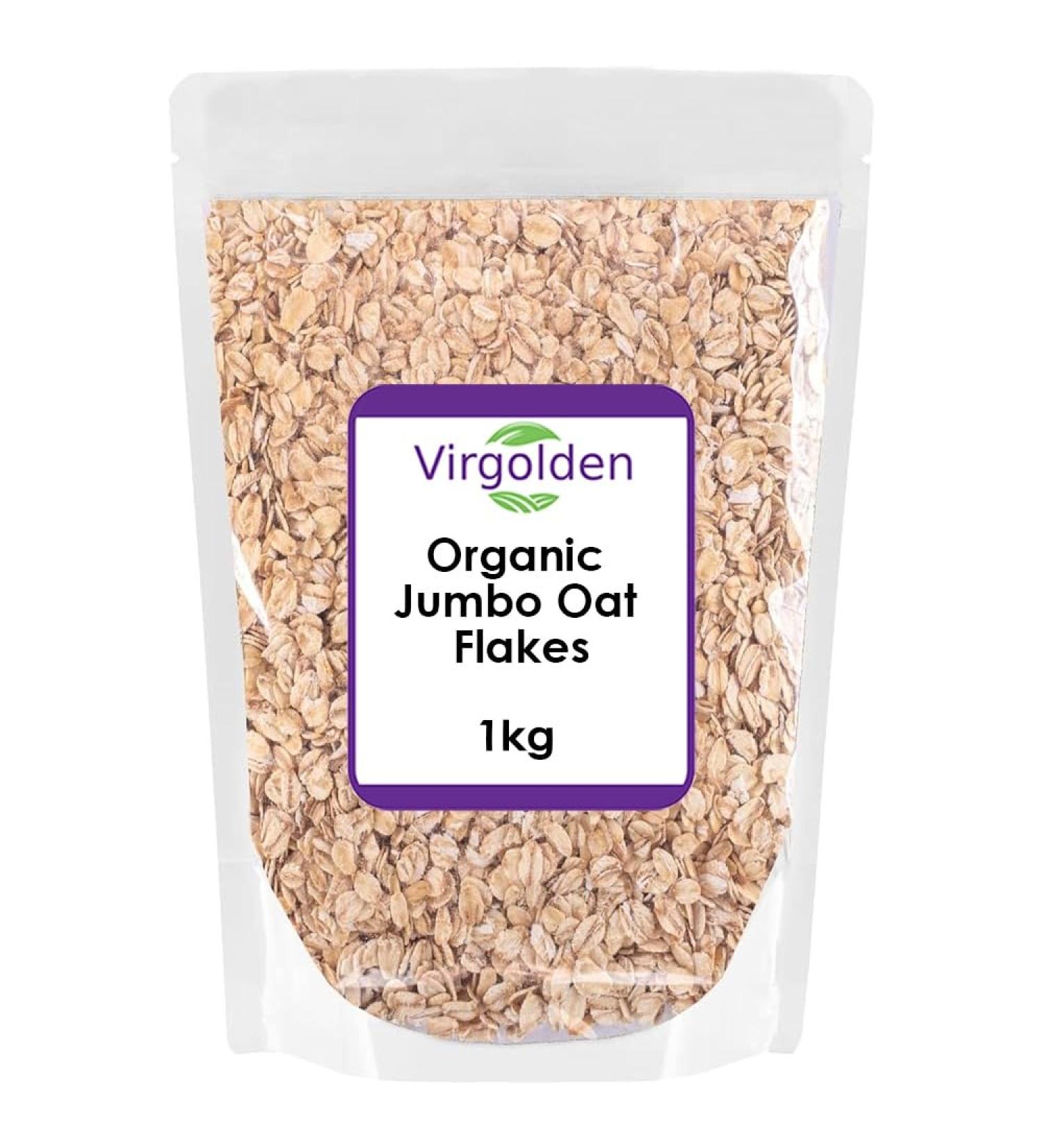 Organic Jumbo Oat Flakes 1kg by Virgolden Organic - Buy Online on GoSupps.com