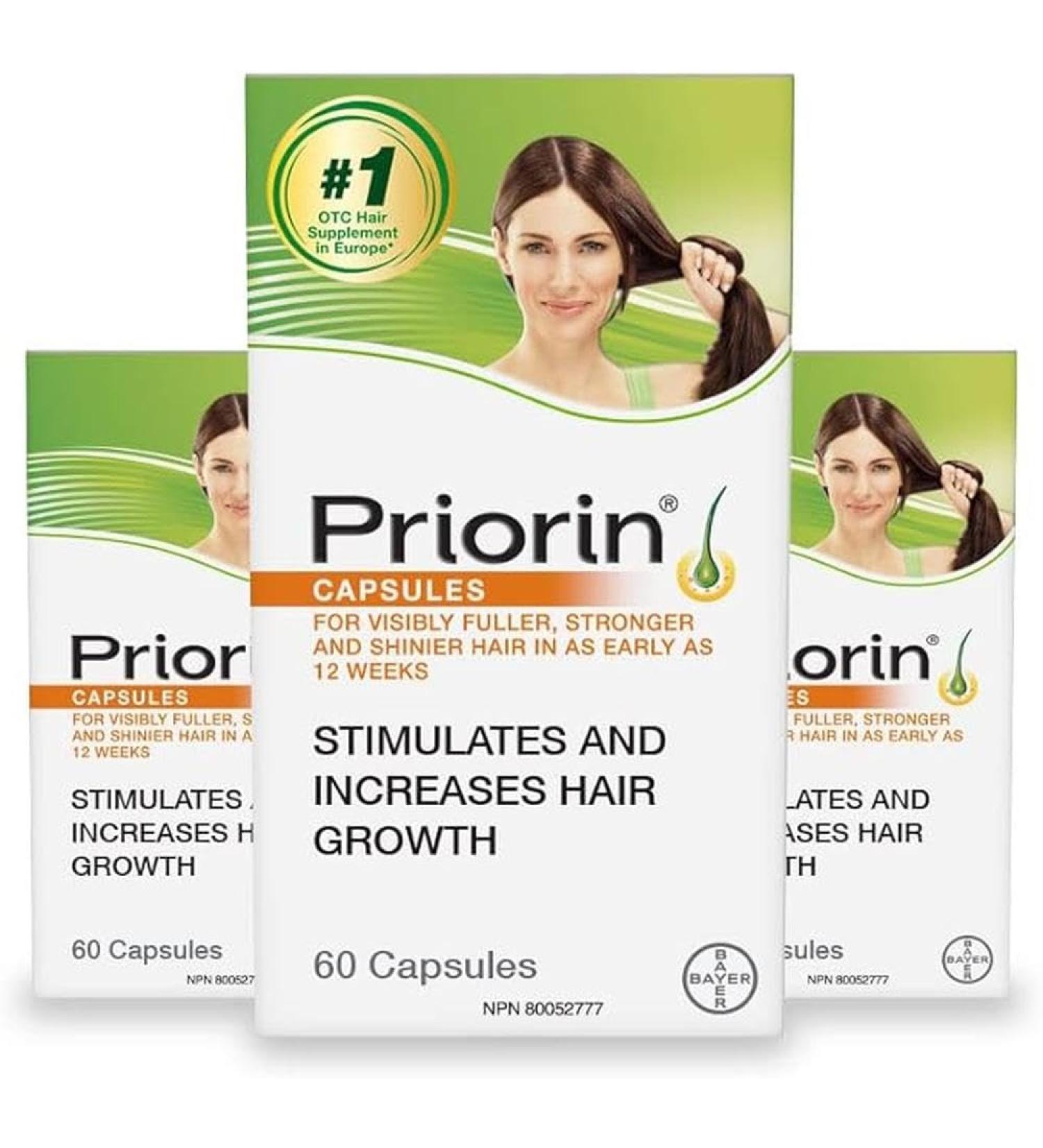 Priorin Hair Growth Vitamins With Biotin - Hair Vitamins To Stimulate Hair Growth For Men And Women Decrease Of Hair Loss After Washing Contains Biotin For Hair Growth 3x60 Count 3 Month Supply Topical Hair Regrowth Treatment - Buy Online on GoSupps.com